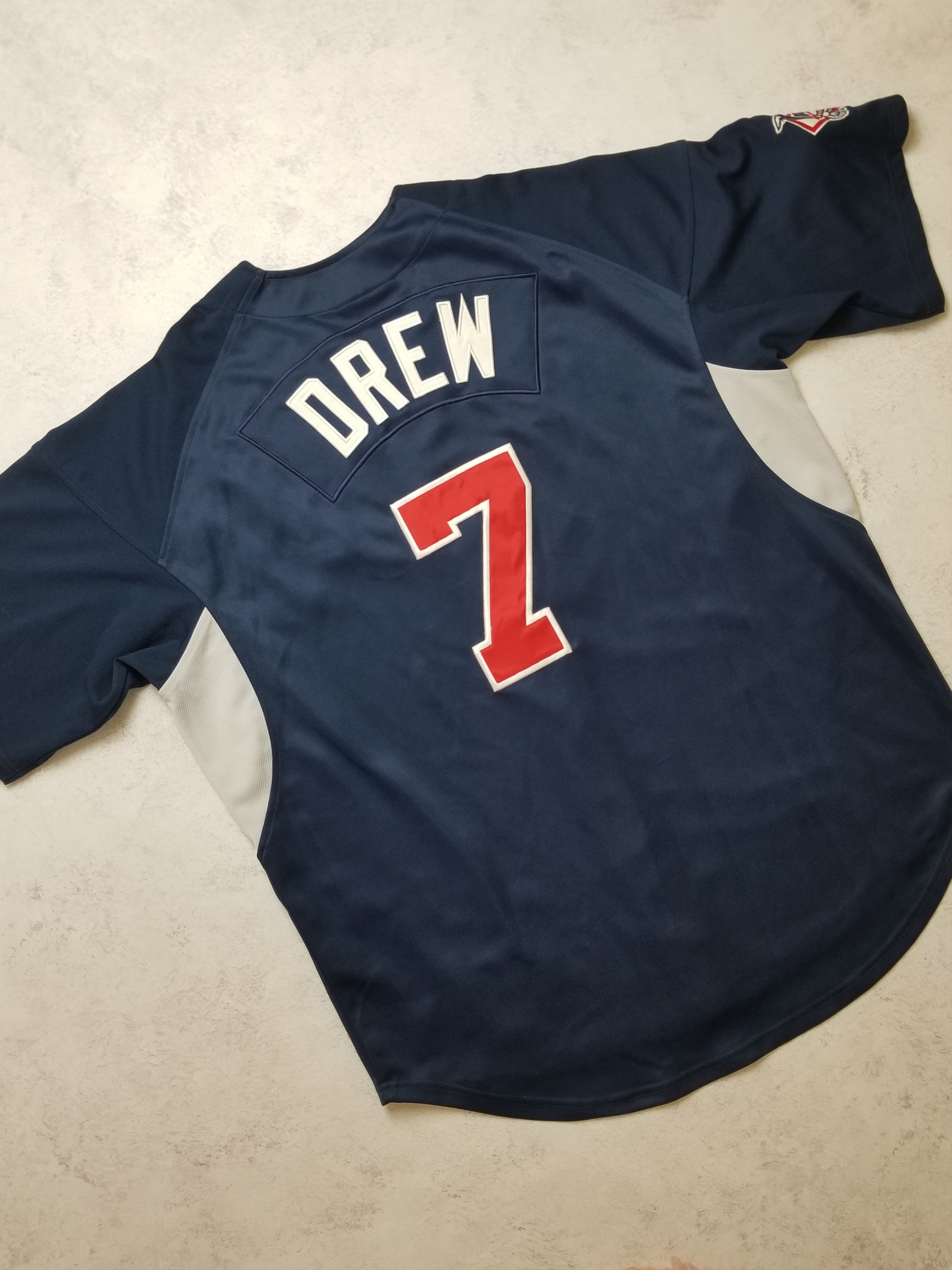 Nike Nike Vintage Classic Atlanta Braves #7 Drew Navy Blue Jersey Size US L / EU 52-54 / 3 - 9 Thumbnail