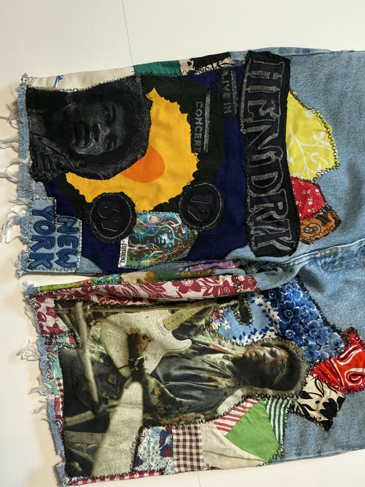 Jimi Hendrix Jimi Hendrix Patchwork 1 Of 1 Rework Denim Jean Shorts Size US 36 / EU 52 - 4 Thumbnail
