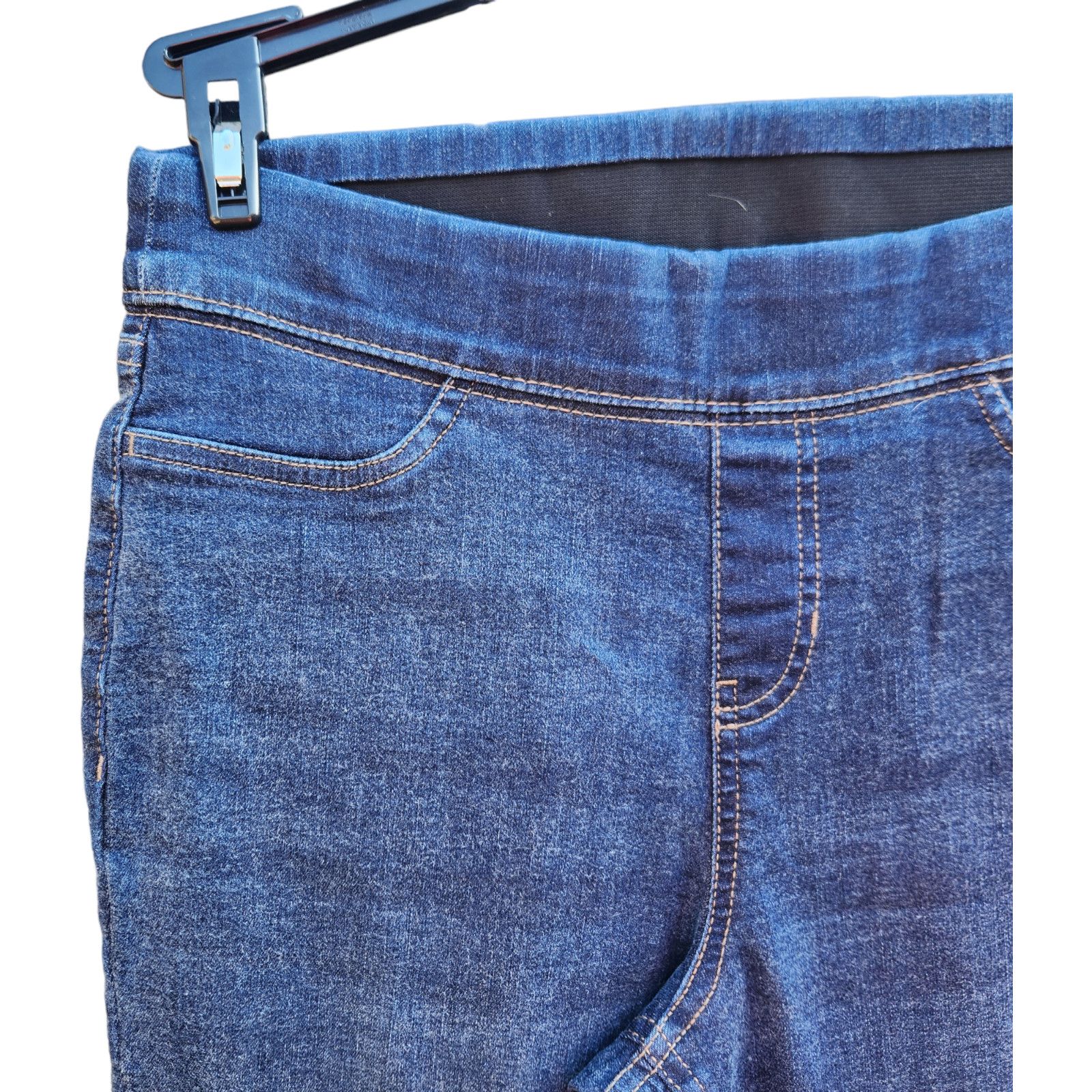 Denim & Co. Denim & Co. Cozy Touch Denim Roll-On Jeggings Indigo Size 6 Size 28" / US 6 / IT 42 - 4 Thumbnail