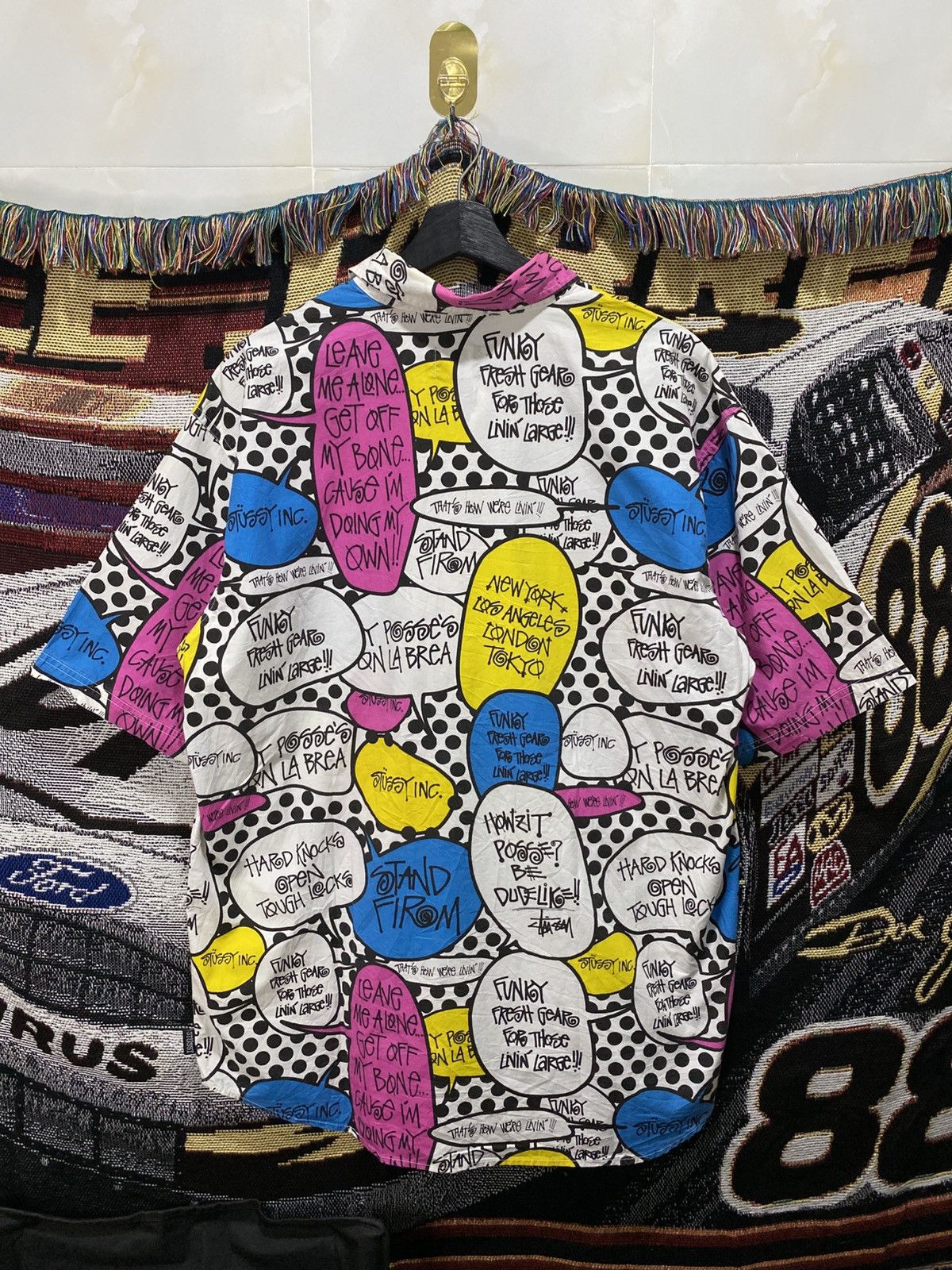 Stussy × Vintage Stussy pop Funky Art Shirt Authentic Gear Full Print Size US XL / EU 56 / 4 - 3 Thumbnail