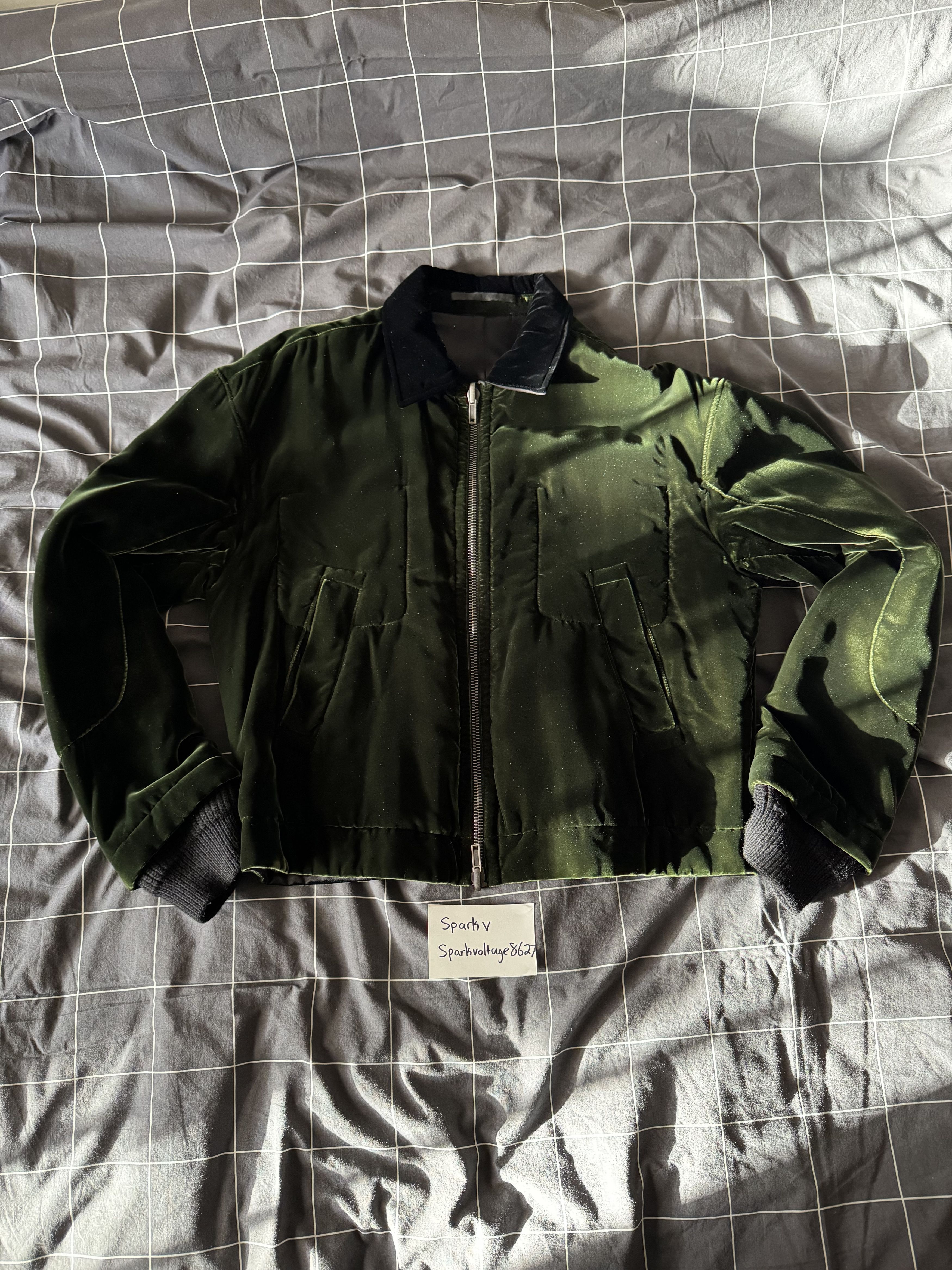 Haider Ackermann Reversible Green Velvet Bomber Size US L / EU 52-54 / 3 - 1 Thumbnail