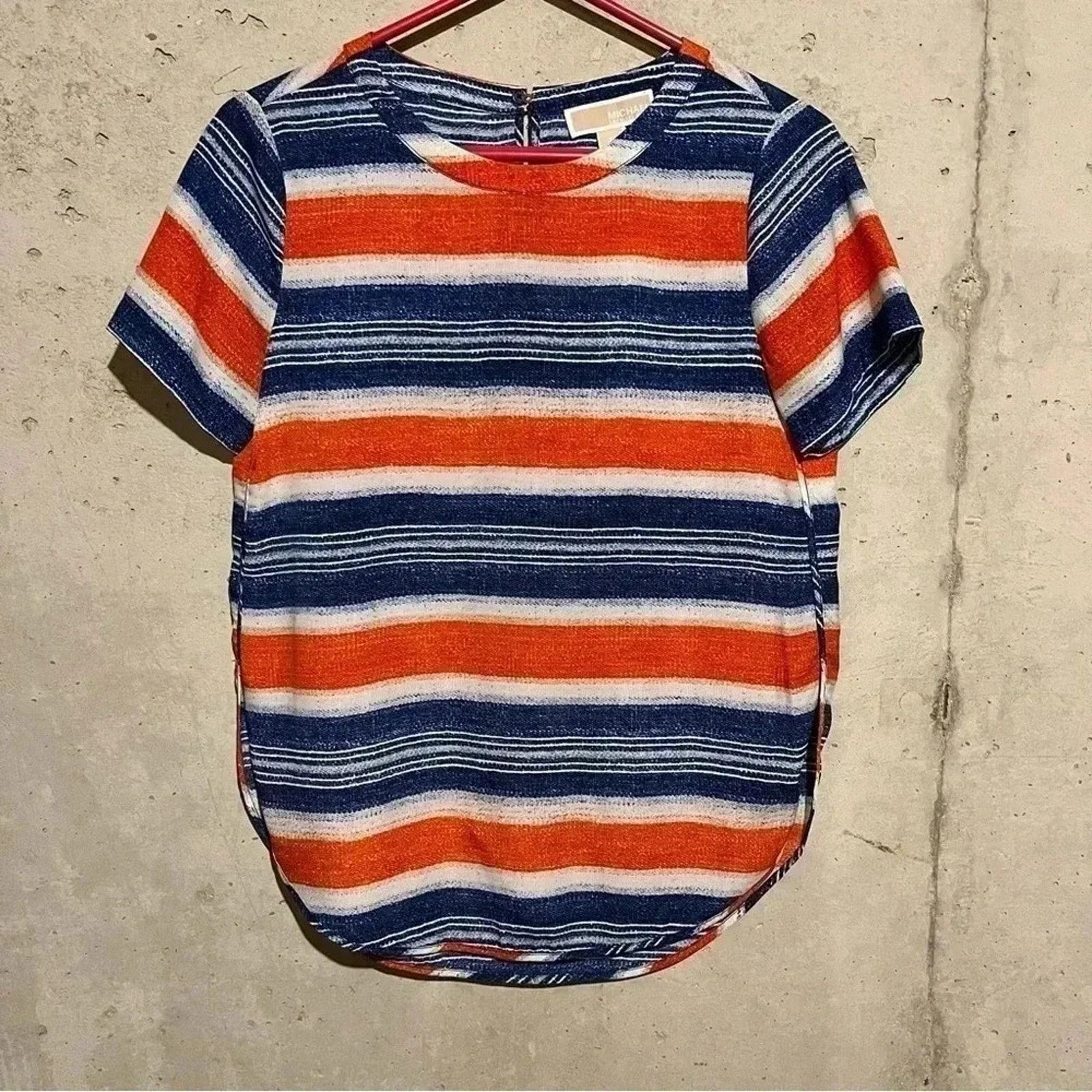 Michael Kors Michael Michael Kors Women's Striped Short Sleeve Top sz S Size S / US 4 / IT 40 - 1 Thumbnail