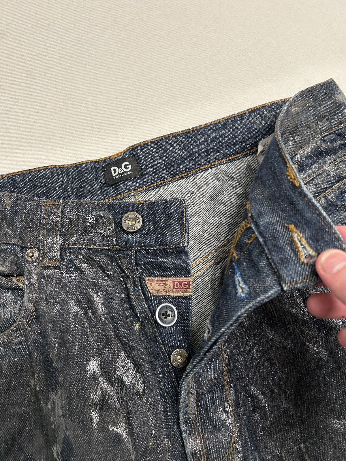Dolce & Gabbana 2000s Indigo Waxed Denim Jeans Size US 32 / EU 48 - 6 Thumbnail