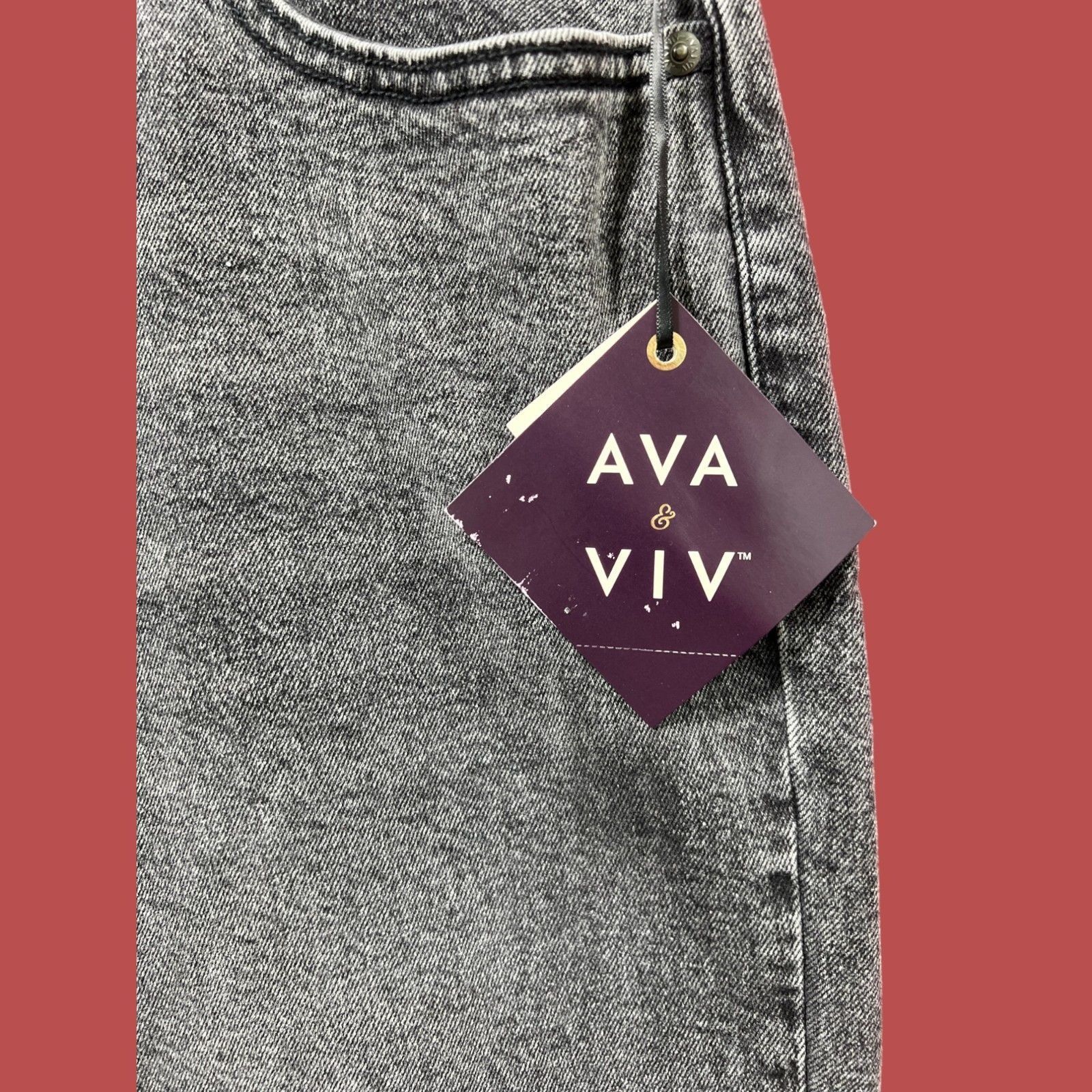 Other Ava & Viv - Women's High-Rise Straight Pants - Stretch - Bla Size 42" / US 20 - 9 Thumbnail