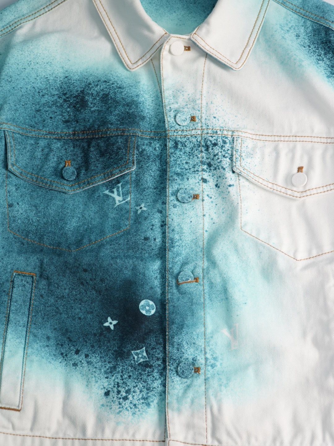 Louis Vuitton Louis Vuitton Starry Sky Gradient Splash-Ink Denim Jacket Size US L / EU 52-54 / 3 - 6 Thumbnail