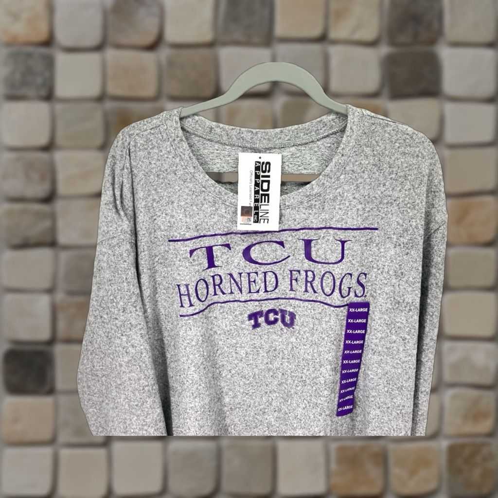 Vintage TCU Soft Sweatshirt Women Size 2XL Gray Long Sleeve Pullover NWT Stretch Crew Neck Sweatshirt Womens Size XXL / US 16-18 / IT 52-54 - 1 Thumbnail