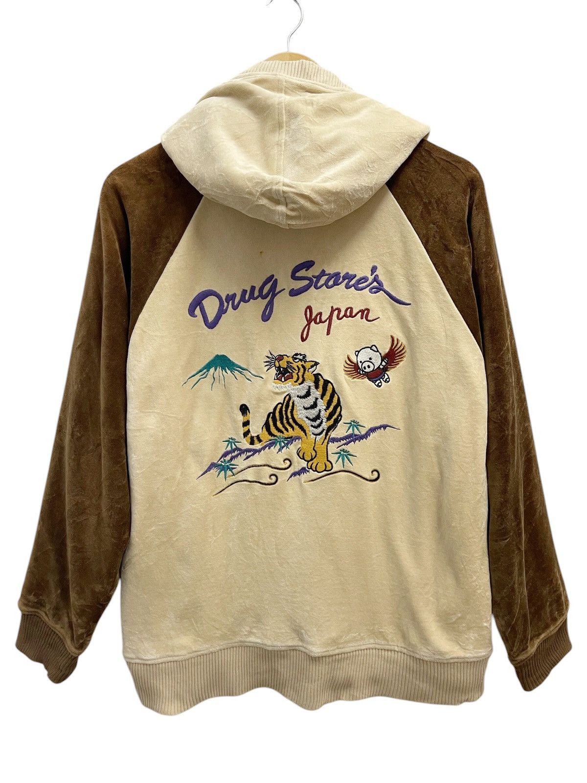 Japanese Brand STREETWEAR HOODIE FLEECE FLYING PIG ON TIGER Size US L / EU 52-54 / 3 - 1 Thumbnail