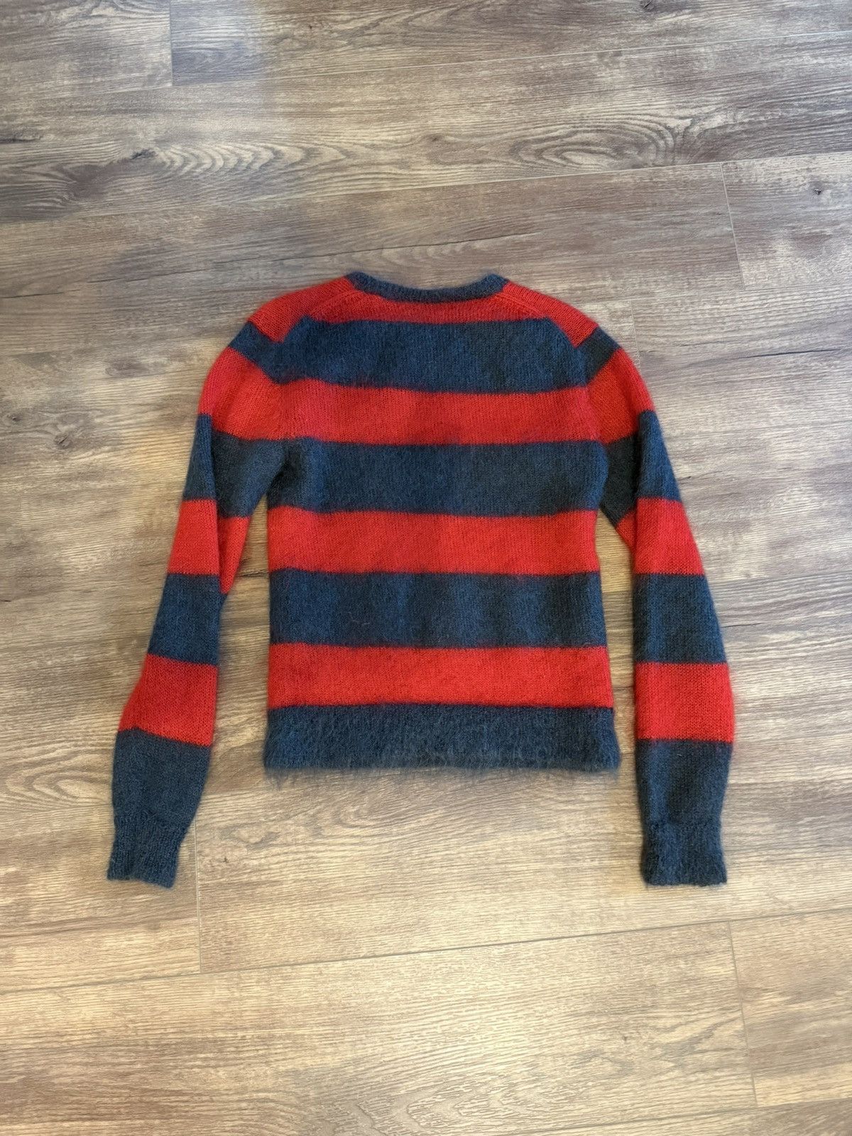 Marc by Marc Jacobs Red And Black Striped Mohair Sweater