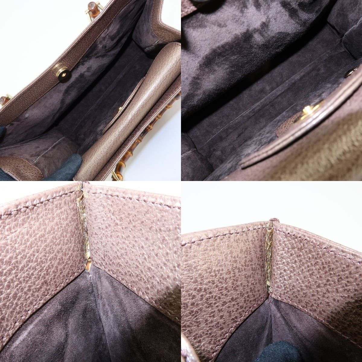 Gucci Gucci Bamboo Calfskin Top Handle Bag Brown Size ONE SIZE - 7 Thumbnail