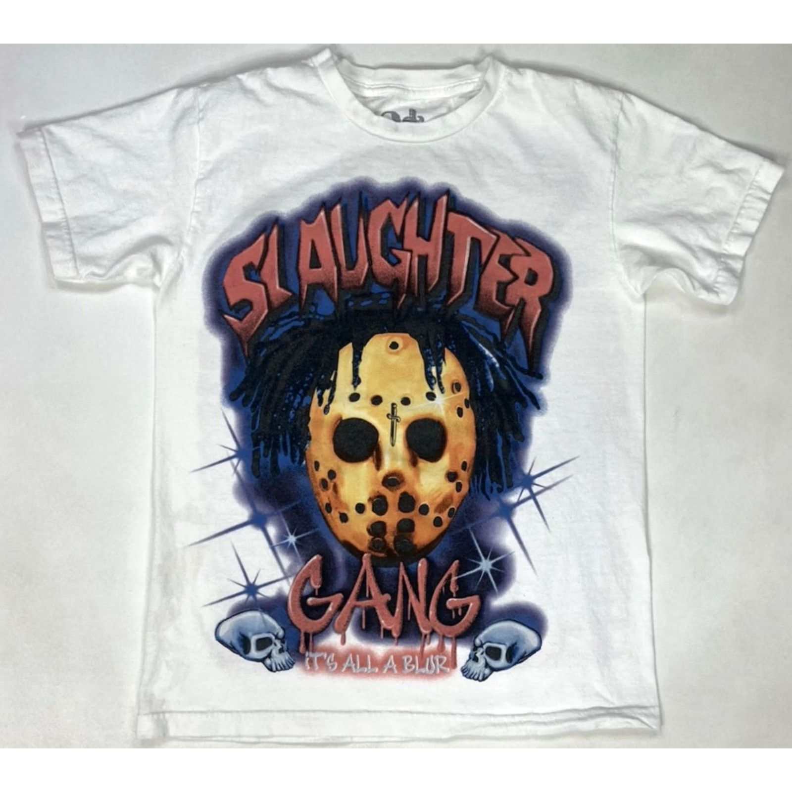NANGA 21 Savage Slaughter Gang It's All A Blur Tour Graphic T-shirt Small White Women Size S / US 4 / IT 40 - 2 Thumbnail