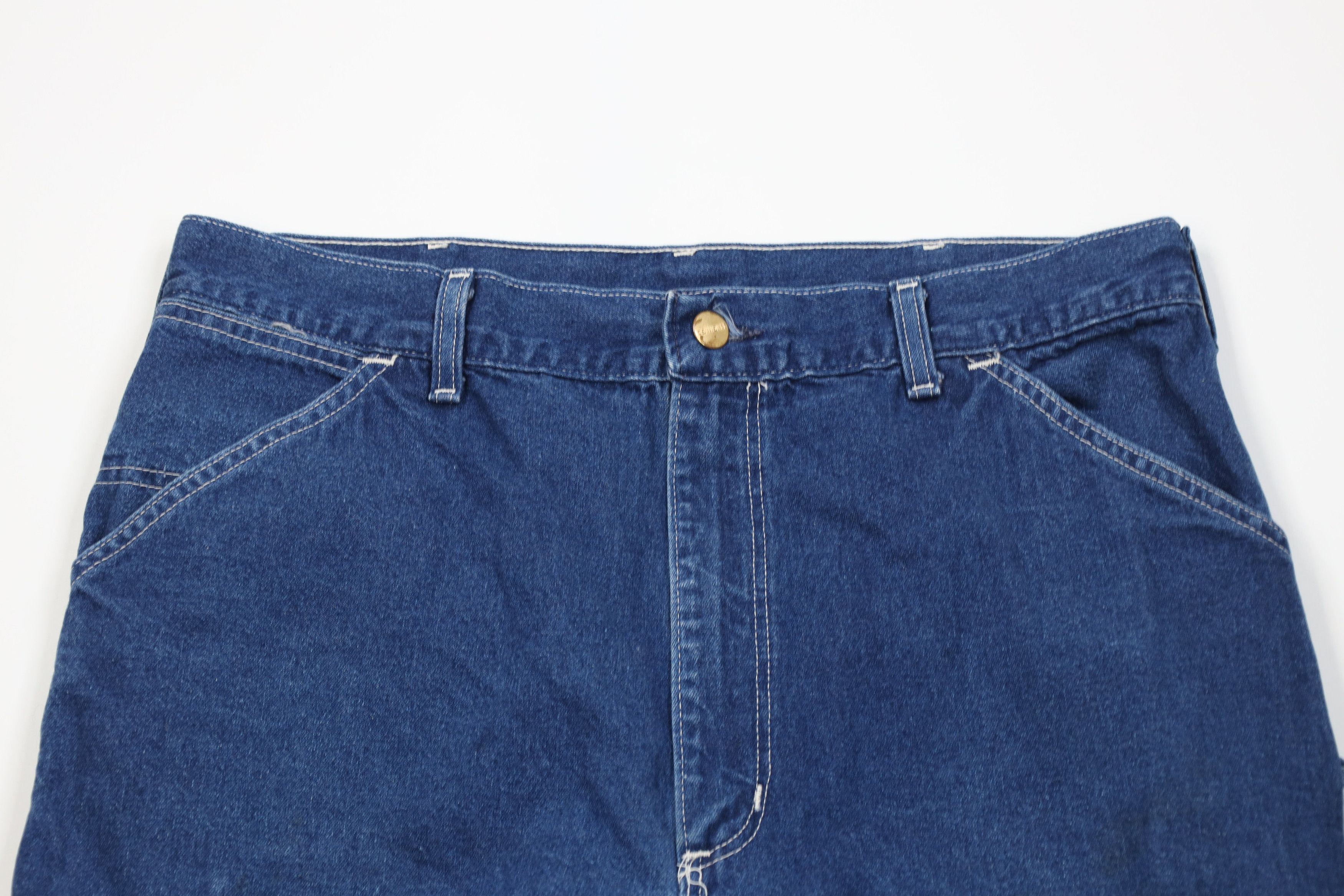 Carhartt Vintage 90s Carhartt Wide Leg Dungaree Denim Jeans Blue USA Size US 34 / EU 50 - 2 Thumbnail