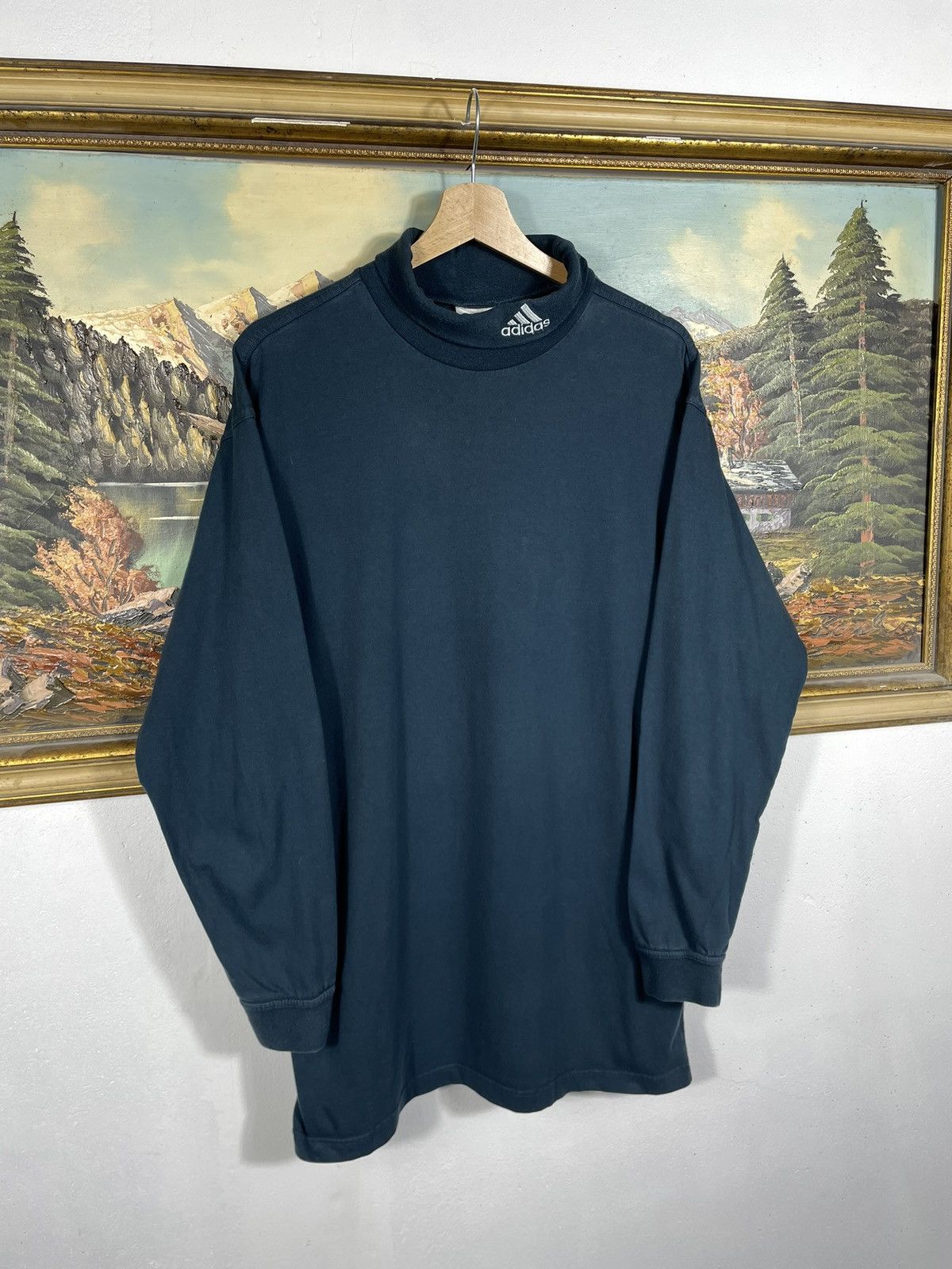 Adidas × Vintage Adidas Vintage 90s Turtleneck Longsleeve Crewneck Sweatshirt Size US M / EU 48-50 / 2 - 4 Thumbnail