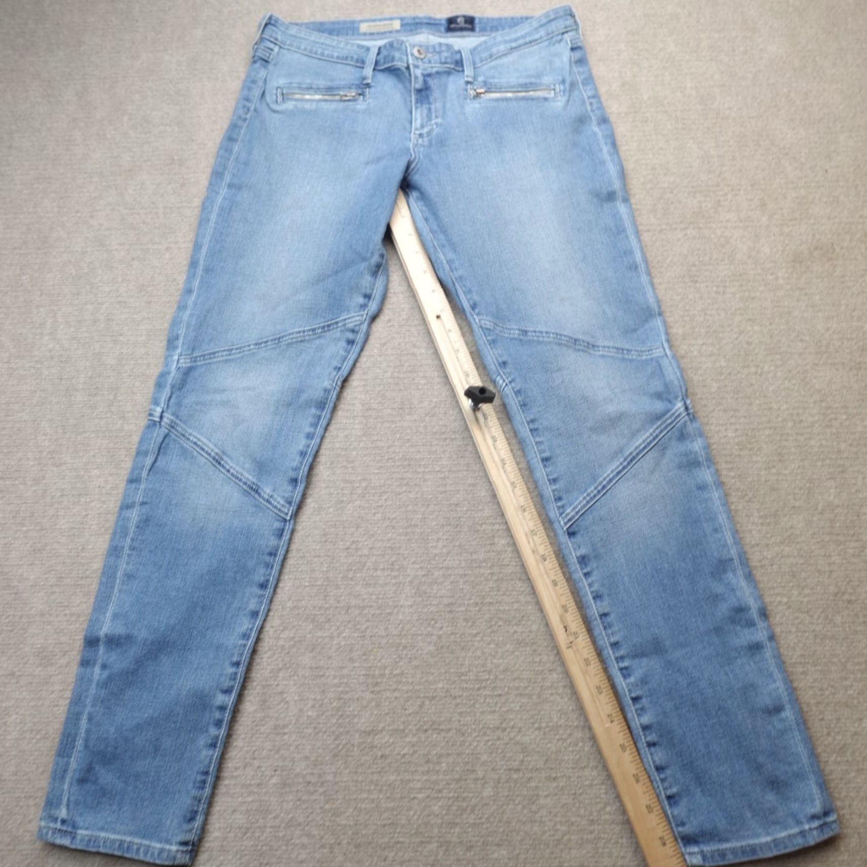Vintage VINTAGE AG Womens Jeans 31R Moto Zipper Ankles Made in USA Jeans Blue 31 Women's Jeans Mens? Size 24" / US 00 / IT 34 - 2 Thumbnail