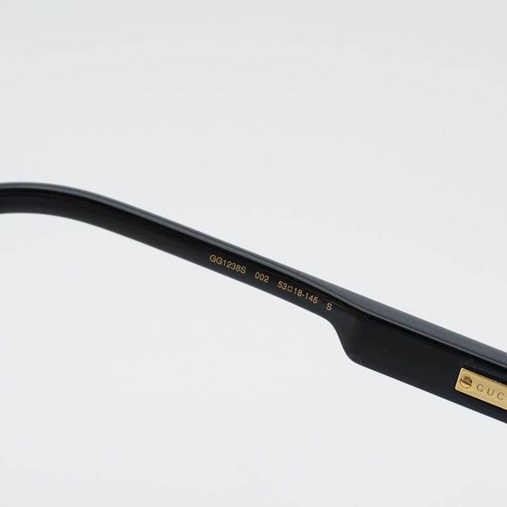 Gucci Gucci GG1238S 002 Sunglasses Black Square Frame, Blue Lenses Size ONE SIZE - 5 Thumbnail