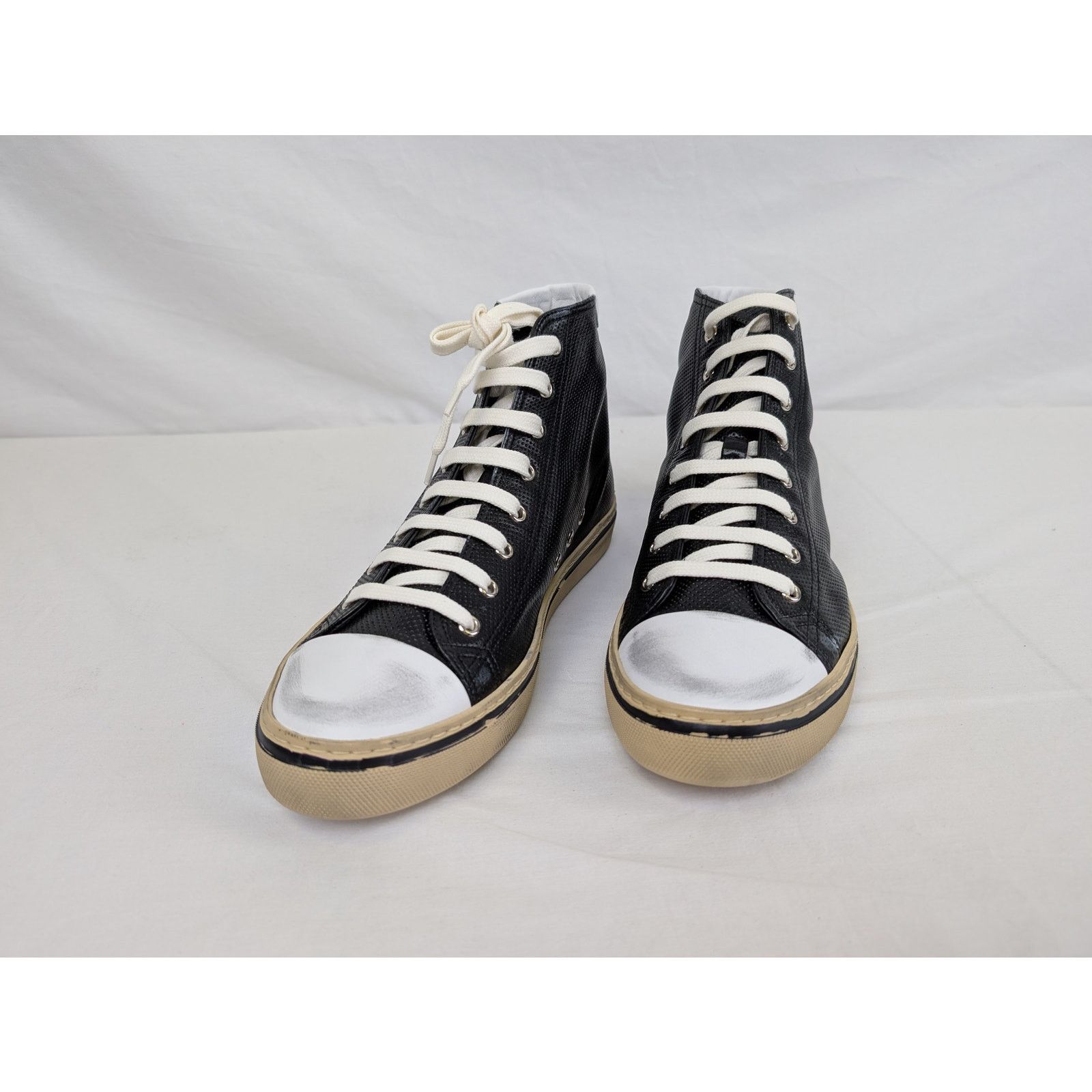 Saint Laurent Paris o1rshd1 Malibu Anilf Micr Boots Sneakers in Black/Beige Size US 9 / EU 42 - 7 Thumbnail