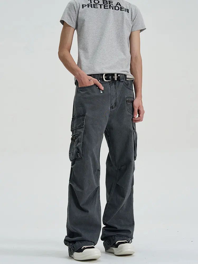 Japanese Brand × Jean Cargo Wide Leg Jeans Size US 32 / EU 48 - 2 Thumbnail