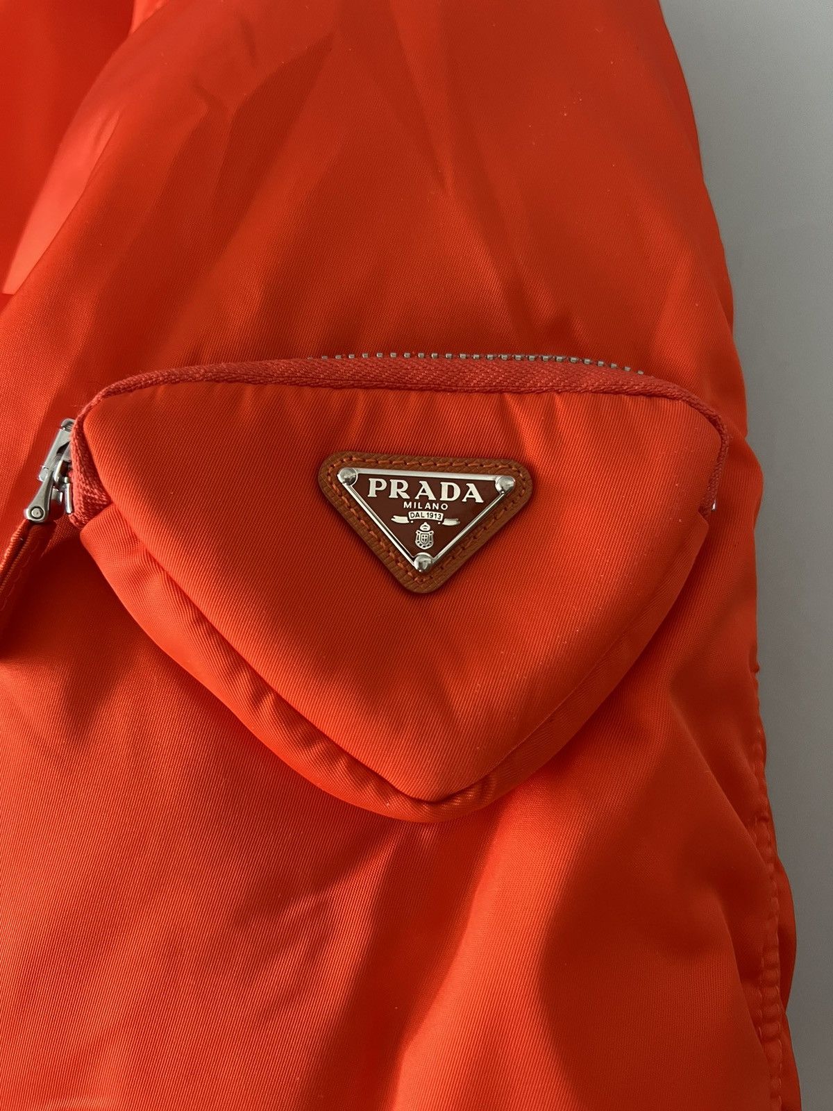 Prada $6.8k Prada Faux-fur Trim Bomber Coat In Orange Size US S / EU 44-46 / 1 - 14 Thumbnail