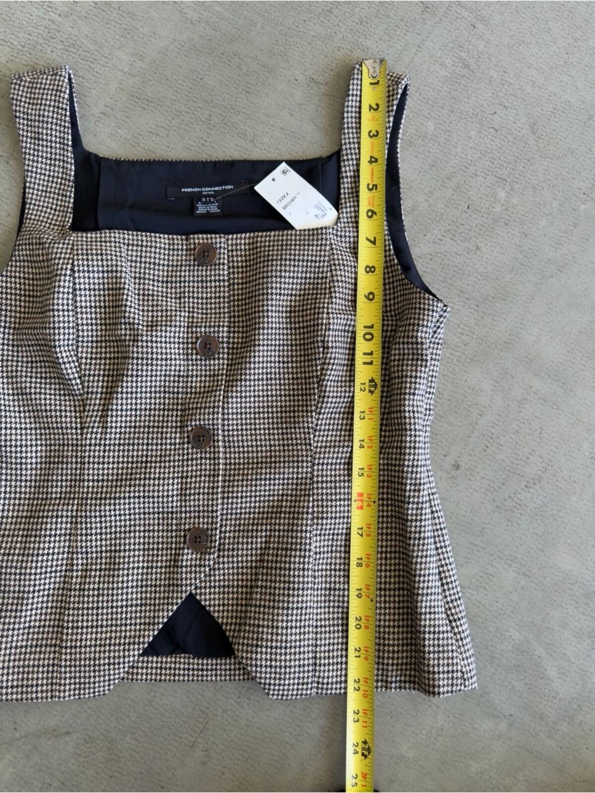 French Connection French Connection / Houndstooth Vest Top / tan brown Size L / US 10 / IT 46 - 8 Thumbnail