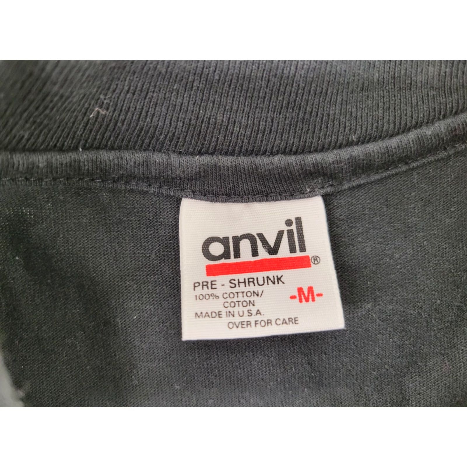 Anvil VINTAGE Anvil T-Shirt Wolf Shirt 90s Y2K Graphic Tee Mens M Black Cotton Short Sleeve Crew Neck Size US M / EU 48-50 / 2 - 8 Thumbnail
