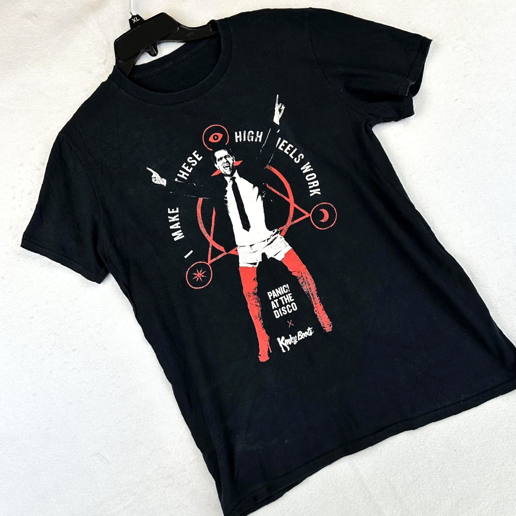 Vintage Panic! At The Disco Shirt Mens Medium Black Kinky Boots High Heels Work Band Tee Size US M / EU 48-50 / 2 - 3 Thumbnail