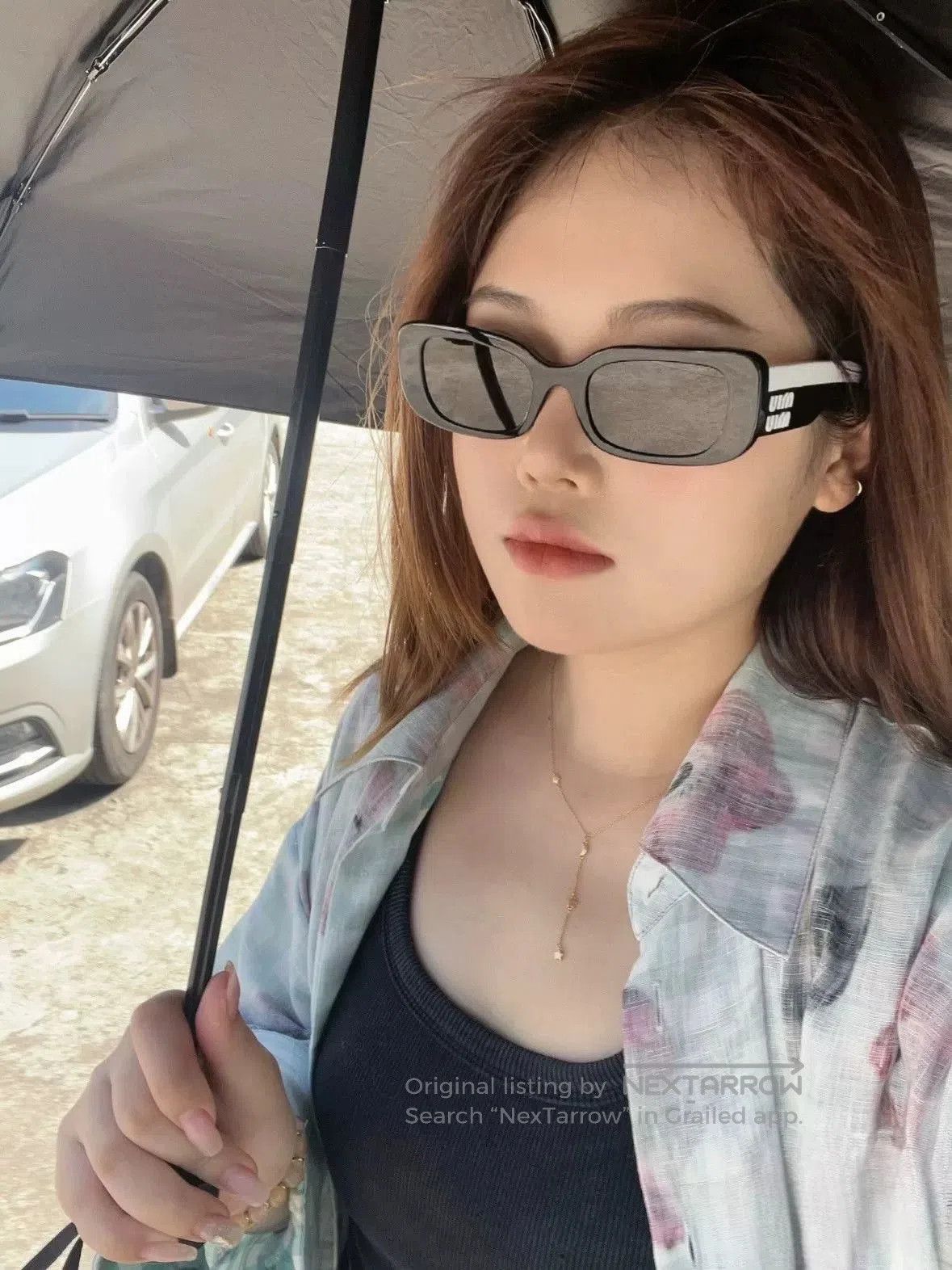 Miu Miu Miumiu Black White Square Sunglasses. Size ONE SIZE - 3 Thumbnail