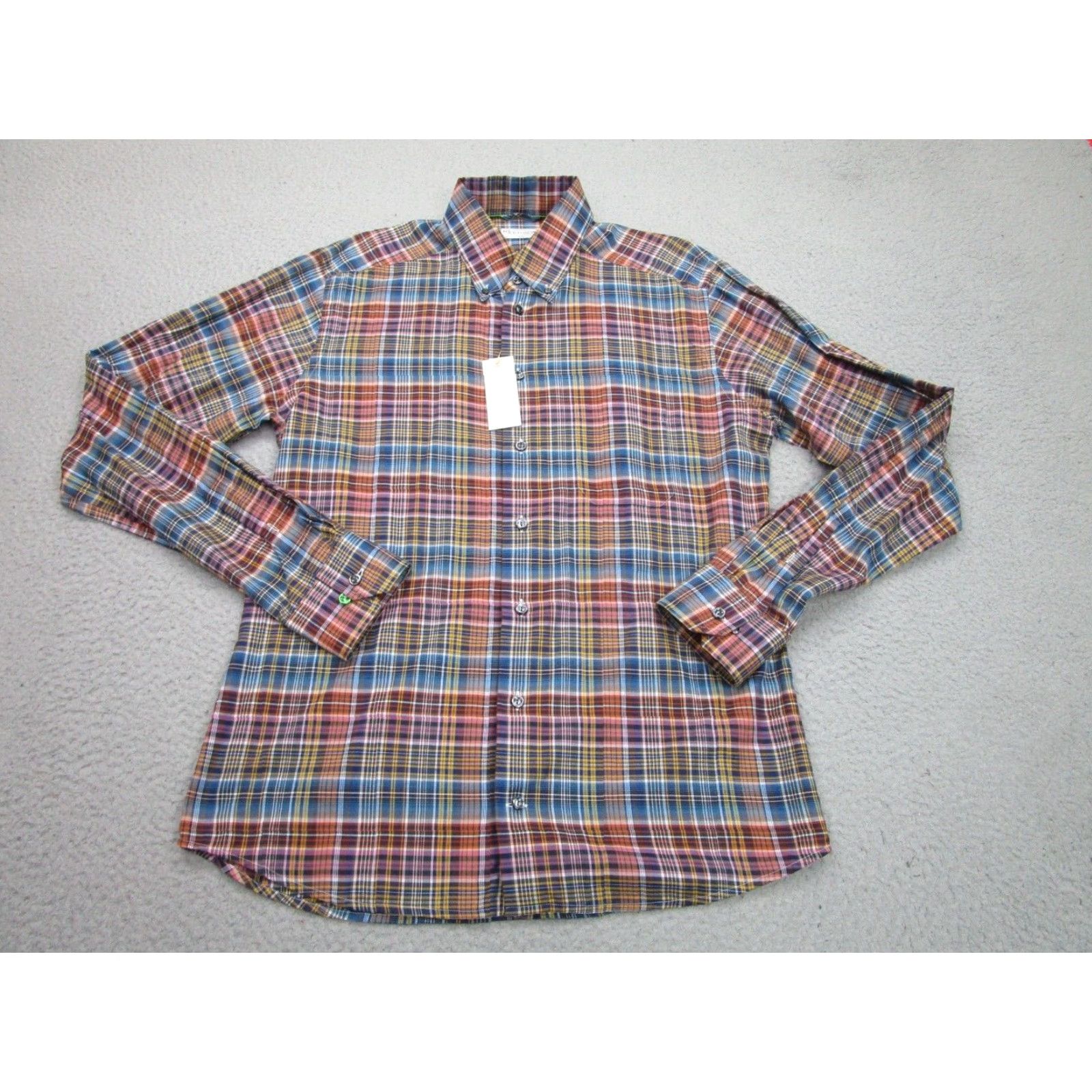 Eton ETON Shirt Mens Slim 42 15.5 Madras Tattersall Plaid Button-down Large Size US L / EU 52-54 / 3 - 2 Thumbnail