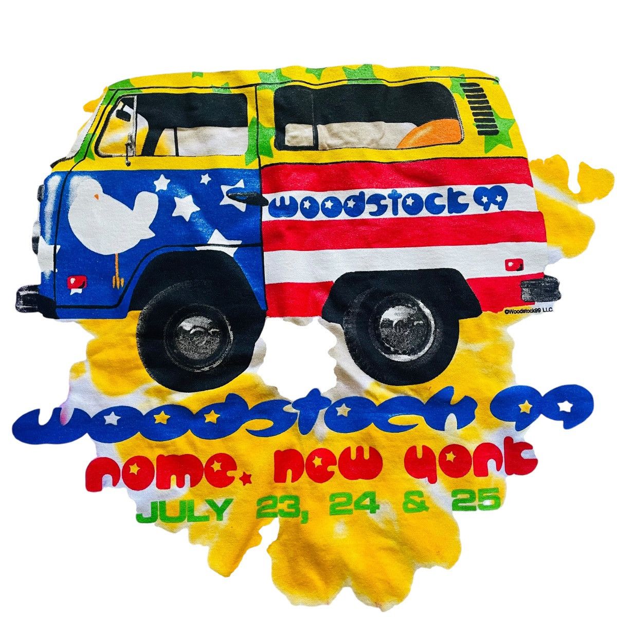 Vintage Vtg Woodstock 99 Volkswagen Bus Tie Dye Concert T-Shirt XL Size US XL / EU 56 / 4 - 5 Thumbnail