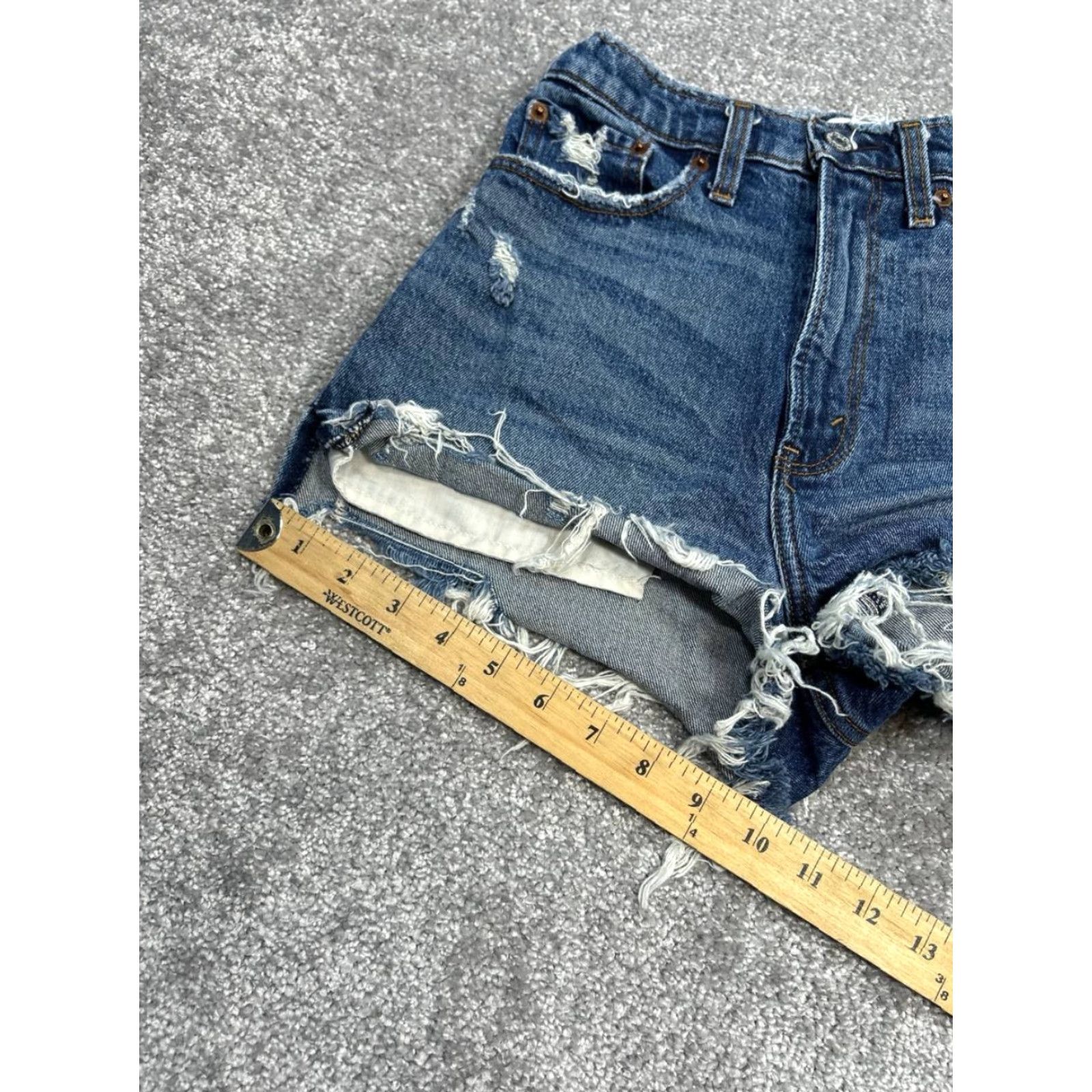 Abercrombie & Fitch Abercrombie & Fitch Mom Shorts Womens 25 Blue Denim High Rise Casual Summer Size 42" / US 20 - 3 Thumbnail