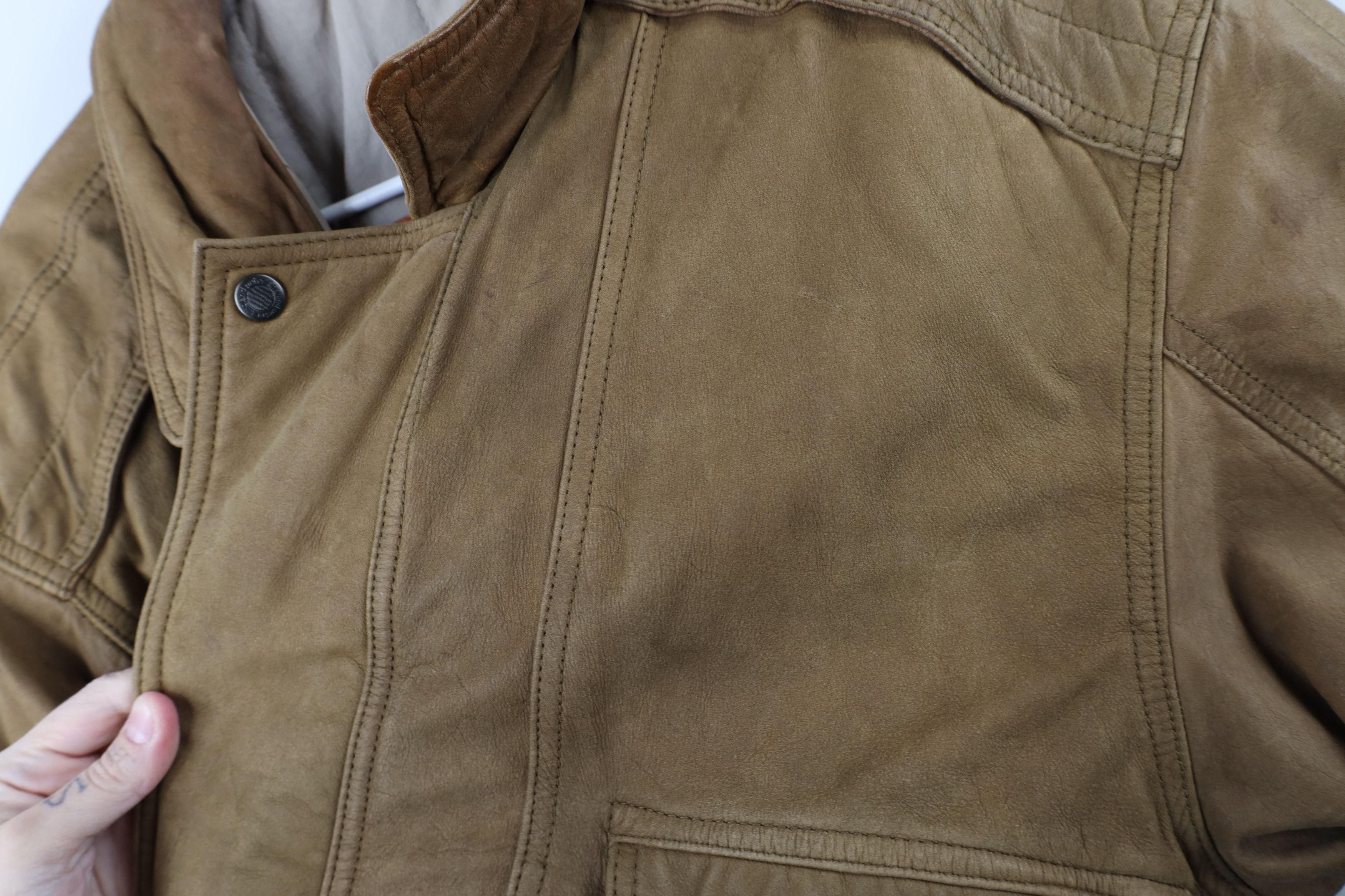 Vintage Vintage 90s Streetwear Leather Full Zip Flight Bomber Jacket Size US XL / EU 56 / 4 - 5 Thumbnail