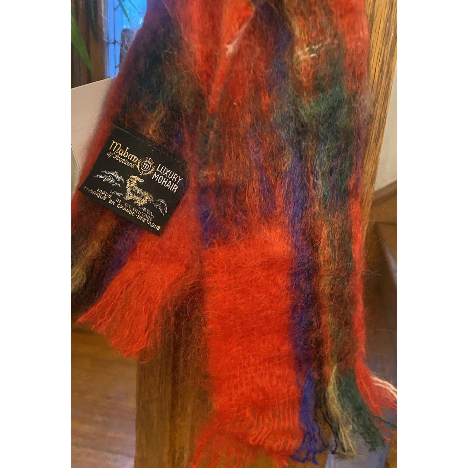 Vintage NWT Vintage Scotland Mohair Scarf Red Plaid Women’s Men’s Size ONE SIZE - 5 Thumbnail