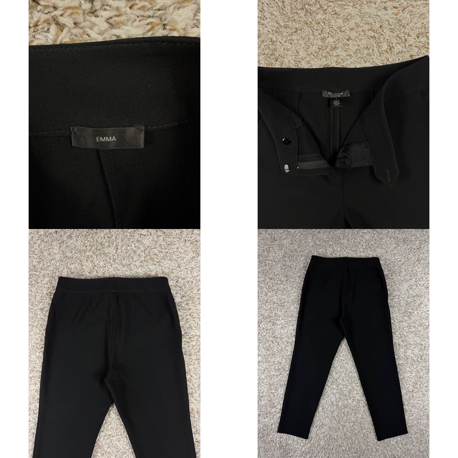 St. John St John Caviar Emma Black Straight Leg Pants Size 4 Size 27" / US 4 / IT 40 - 8 Thumbnail