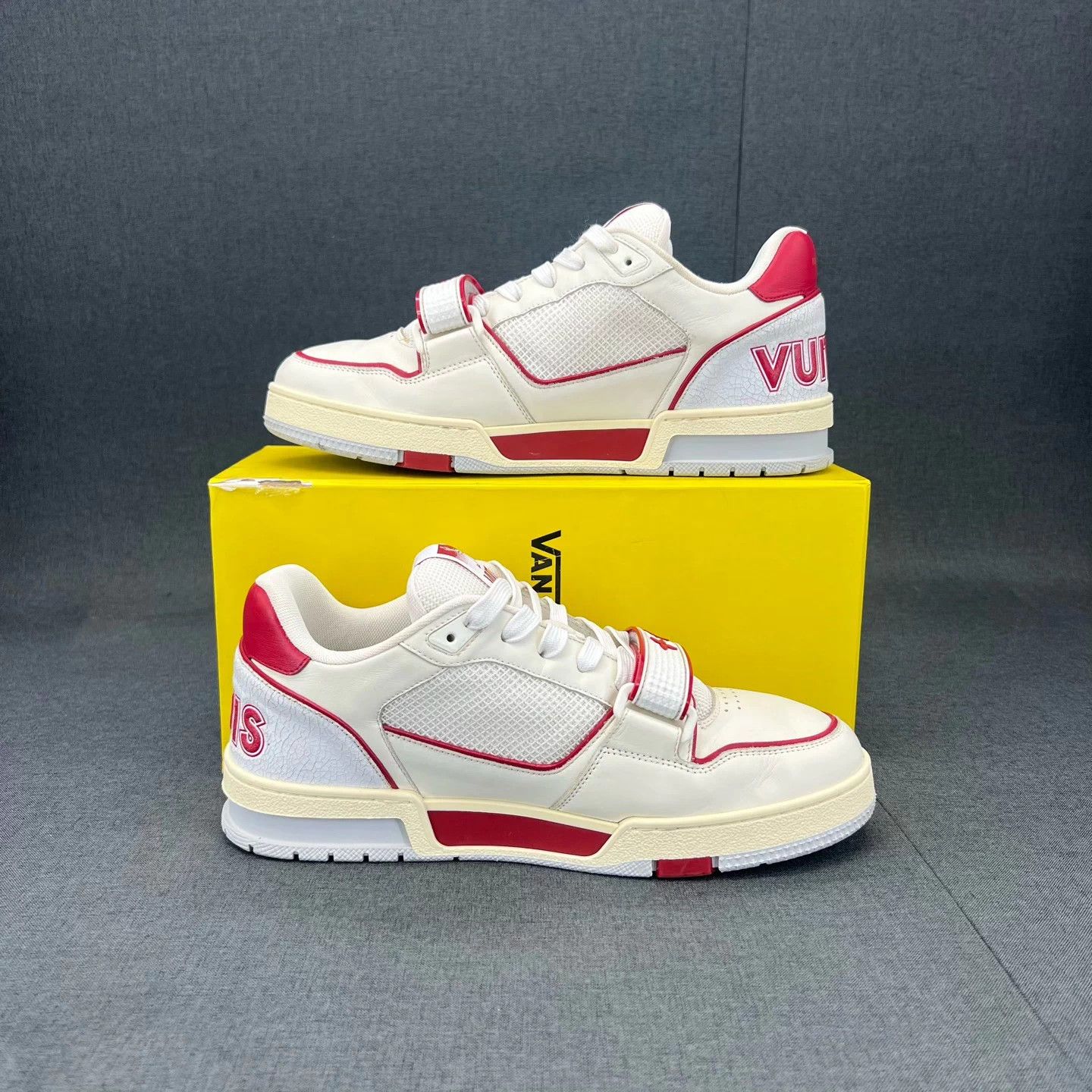 Louis Vuitton LV Trainer White/Red Velcro US7/41 Size US 8 / EU 41 - 3 Thumbnail