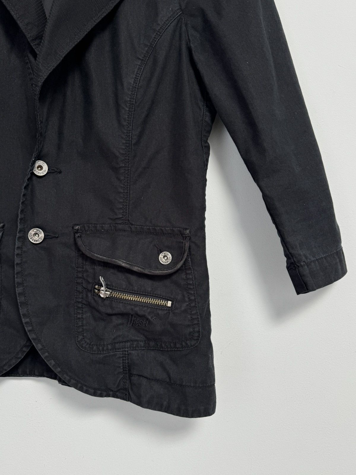 Diesel Diesel Vintage Y2K Hemp Cotton Military Deconstructed Jacket Size M / US 6-8 / IT 42-44 - 2 Thumbnail