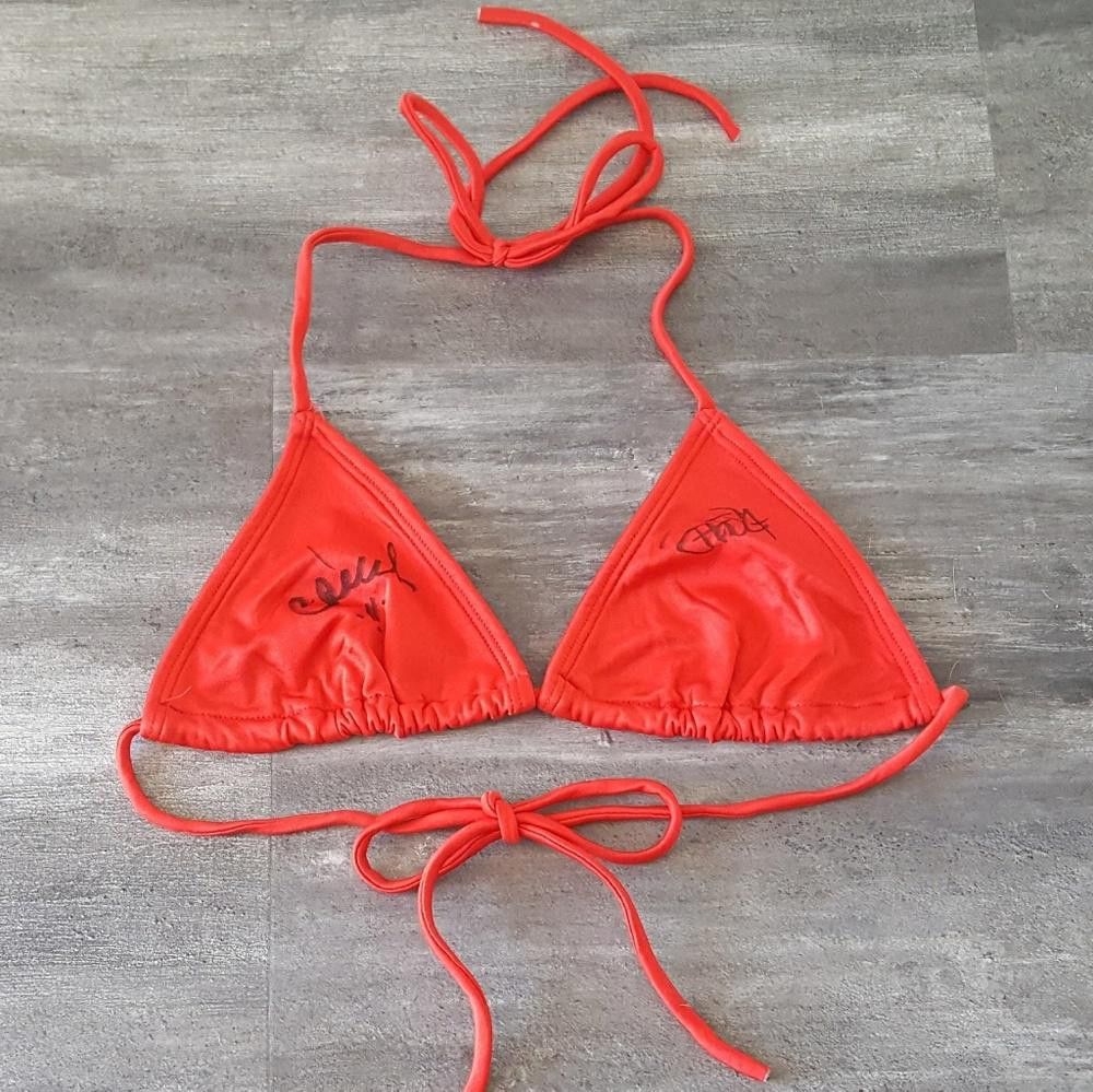 Designer Red CHEECH & CHONG Autographed Bikini Top Size ONE SIZE - 1 Thumbnail