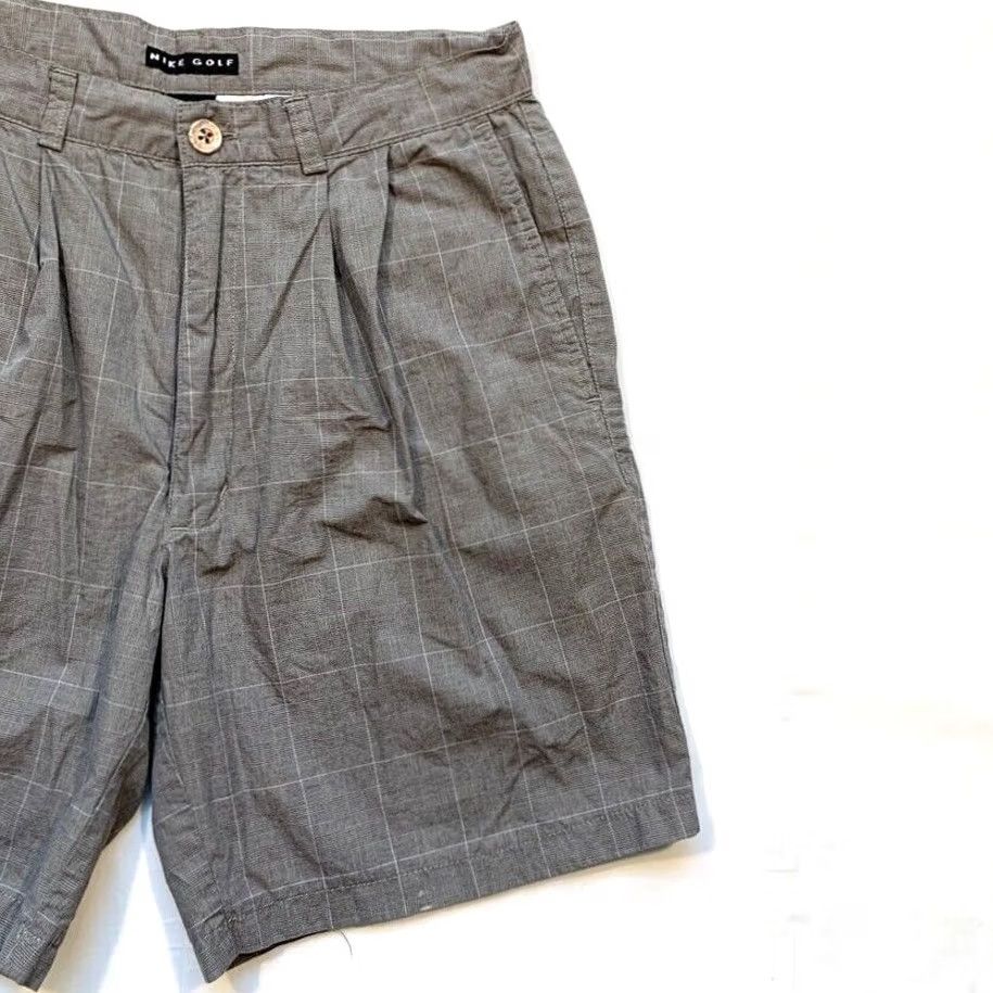 Nike Nike Golf Chino Shorts Men 32 Pleated Plaid 100% Cotton Gray NEW Size US 32 / EU 48 - 5 Thumbnail