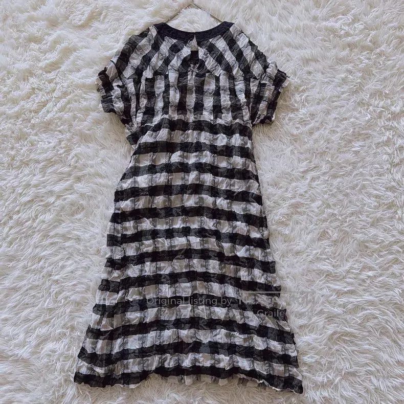 Comme des Garcons Comme des Garcons Silk-linen short-sleeved plaid skirt Size M / US 6-8 / IT 42-44 - 4 Thumbnail