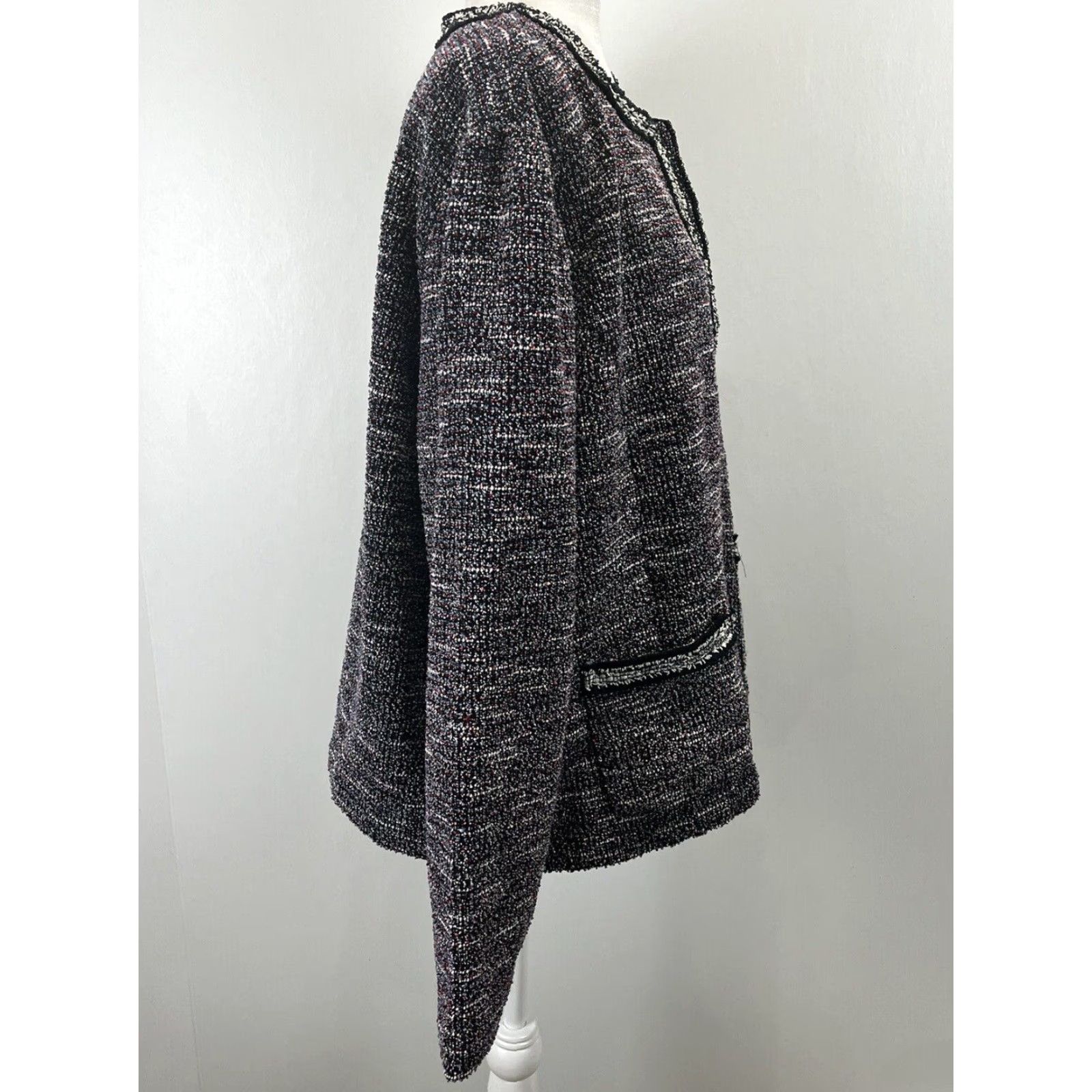 Talbots Talbots Open Front Tweed Knit Jacket 3X Plus Multicolor Career Womens Size XXL / US 16-18 / IT 52-54 - 4 Thumbnail