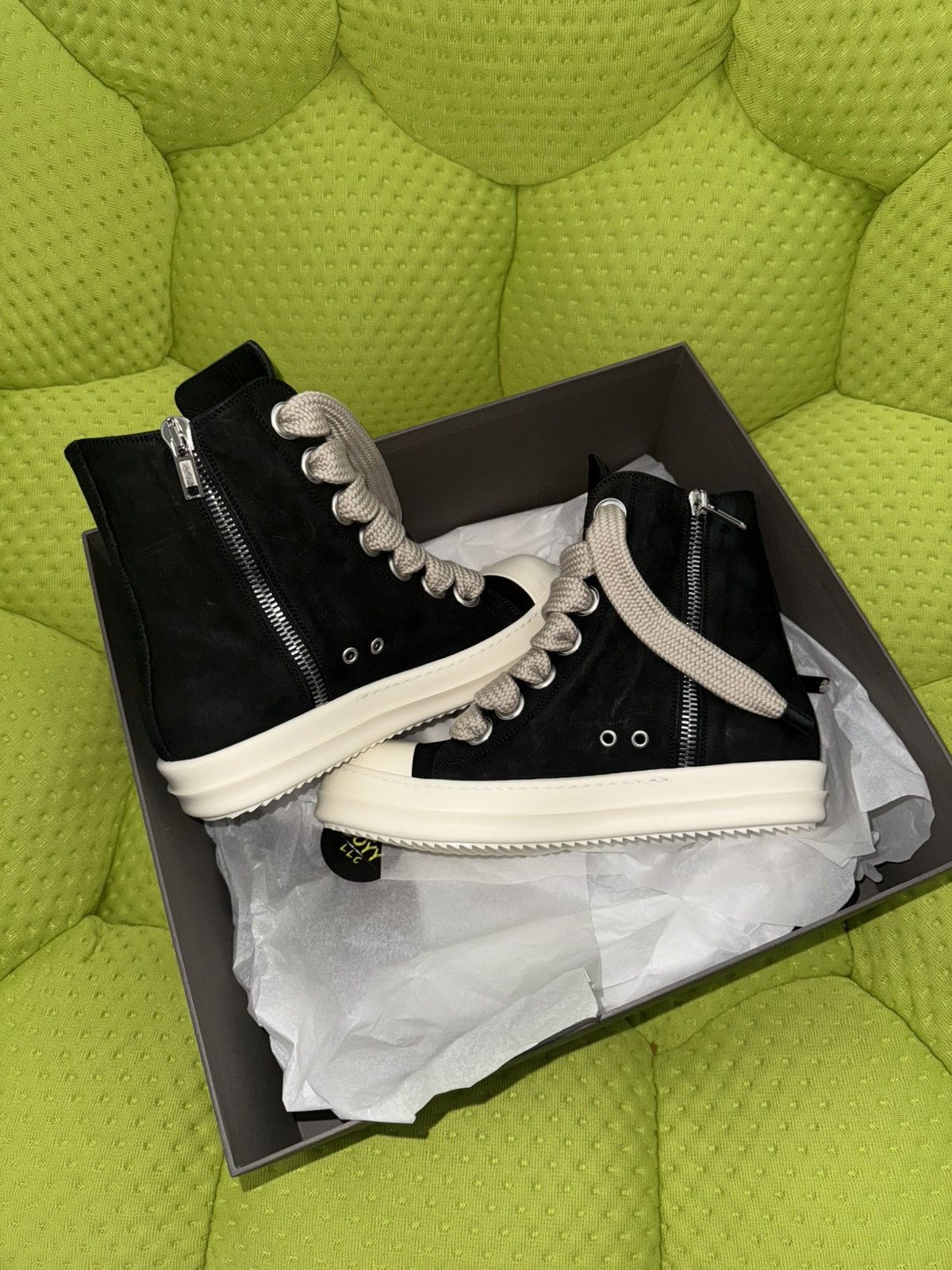 Rick Owens Rick Owen’s jumbo grained leather jumbo lace sneakers Size US 10 / EU 43 - 4 Thumbnail
