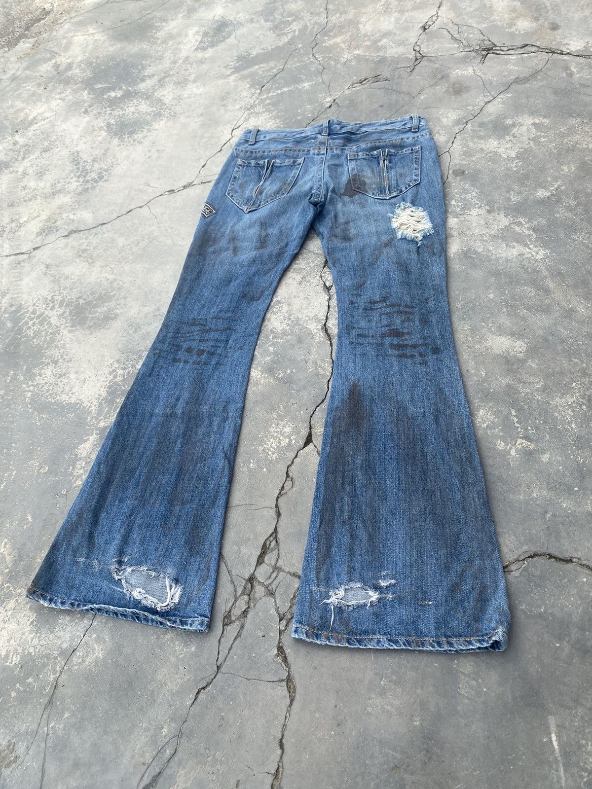 Japanese Brand ☠️GLAD NEWS☠️ Distressed Flare Size US 34 / EU 50 - 4 Thumbnail