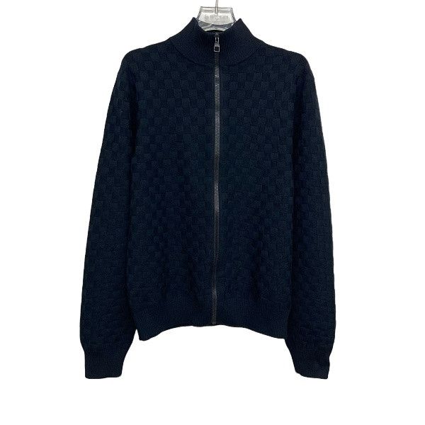 Louis Vuitton Damier Knit Zip-Up Cardigan Size Xs in Black, Men's