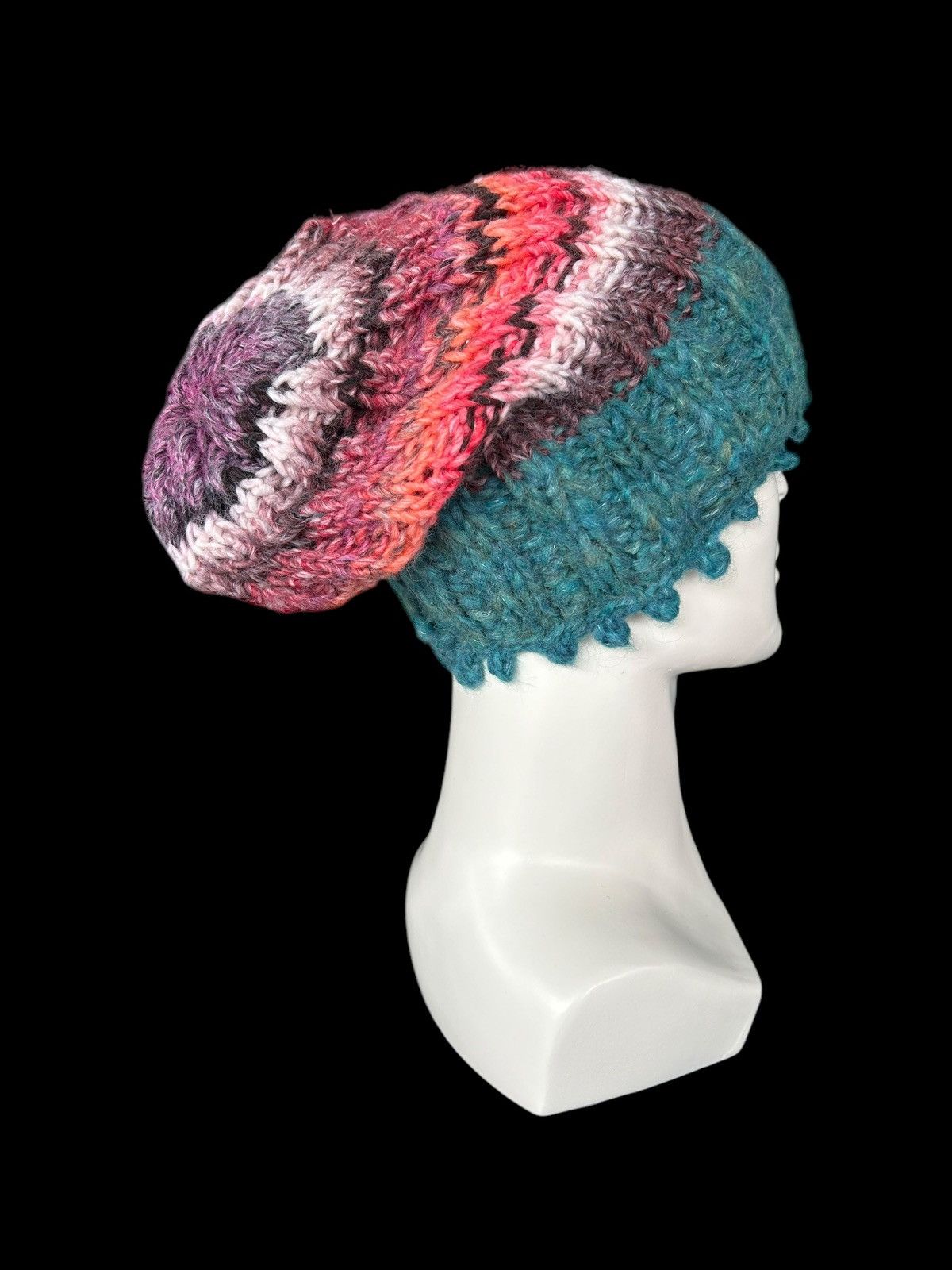 Japanese Brand × Kapital × Vintage Crochet Knitted Handmade Long Beanie Hats Rare ☠️☠️ Size ONE SIZE - 3 Thumbnail