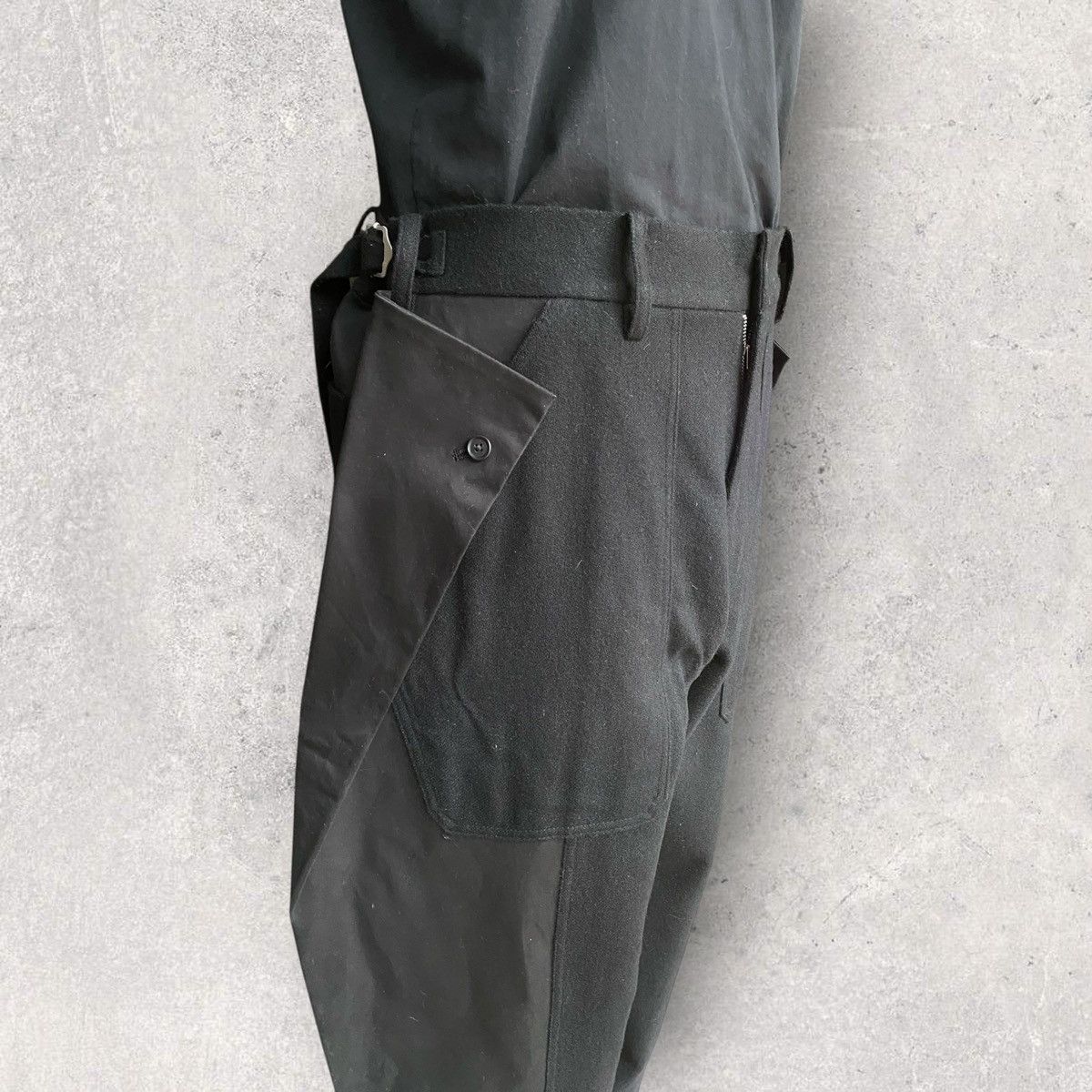 Yohji Yamamoto 1/10 Flannel Waist Adjustable vertical joint pants Size US 34 / EU 50 - 2 Thumbnail