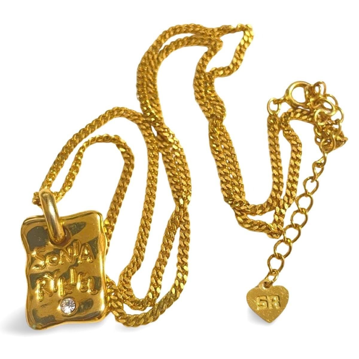 Sonia Rykiel Vintage Sonia Rykiel skinny chain necklace with square logo Size ONE SIZE - 1 Thumbnail