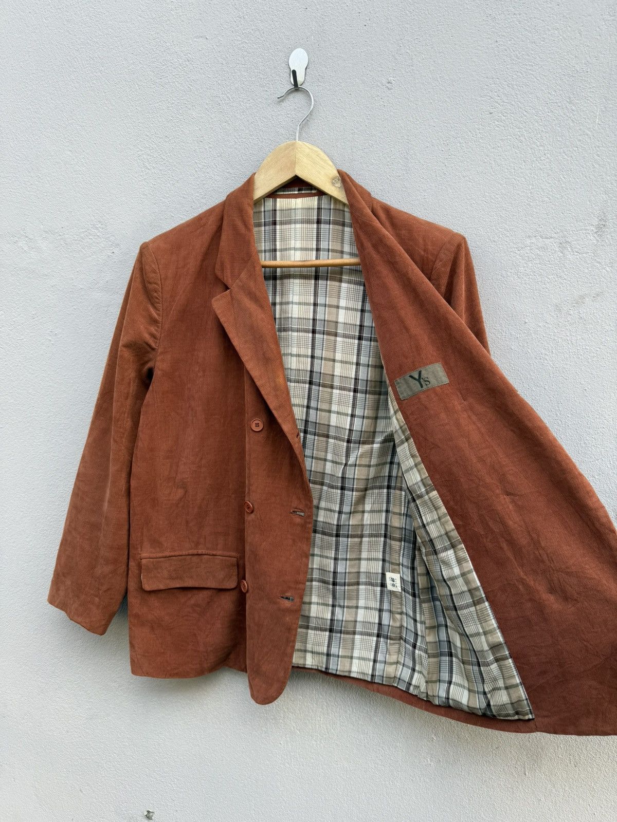 Yohji Yamamoto 💥ARCHIVED💥RARE Y’s Double Breasted Checkered Corduroy Blazer Size 38R - 2 Thumbnail