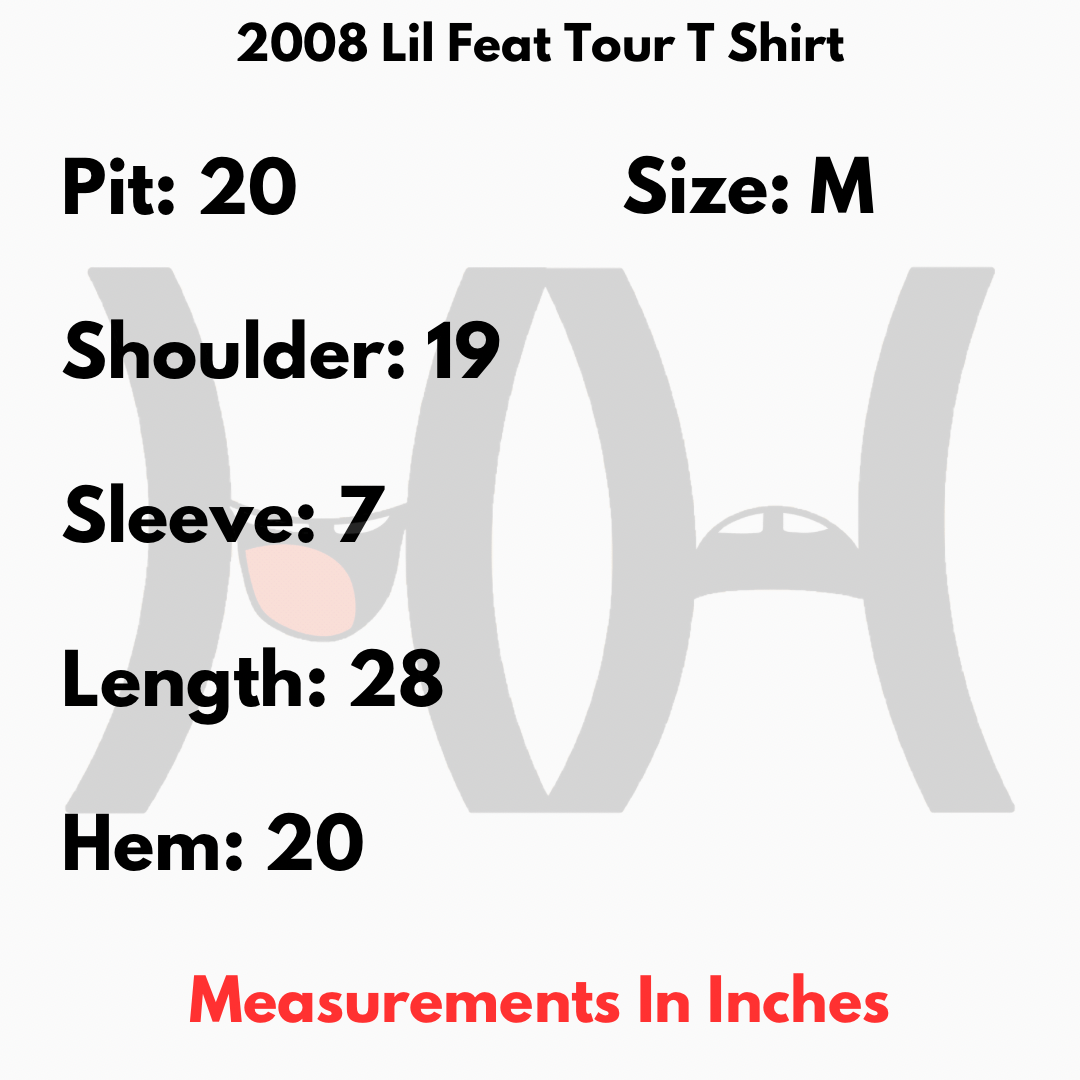 Band Tees × Gildan 2008 Lil Feat Tour T Shirt Size US M / EU 48-50 / 2 - 7 Thumbnail
