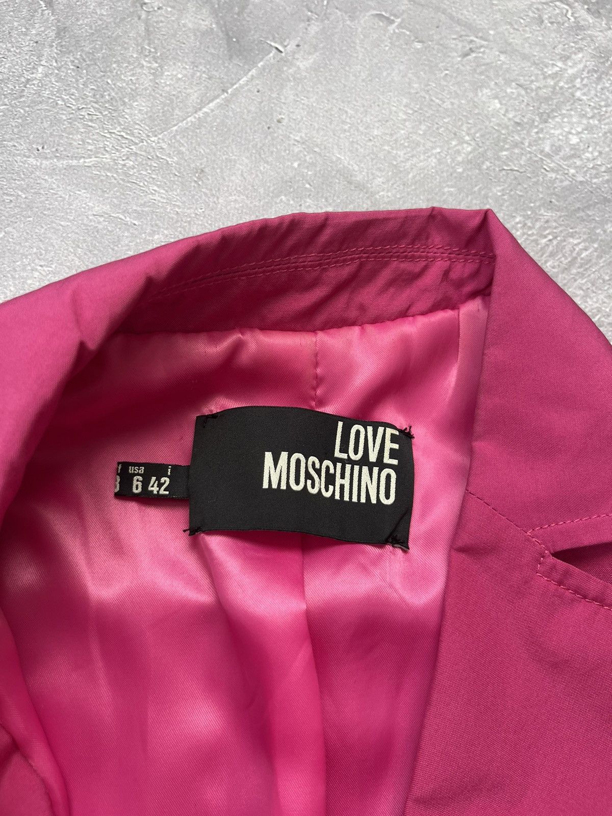 Moschino WMNS Love Moschino Pink Blazer Jacket Big Buttons Size M / US 6-8 / IT 42-44 - 6 Thumbnail