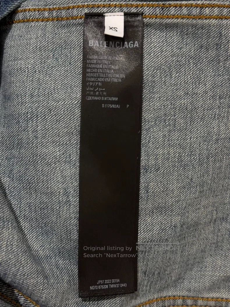 Balenciaga Balenciaga Logo Printed Single Breasted Reversible Denim J Size US XS / EU 42 / 0 - 7 Thumbnail