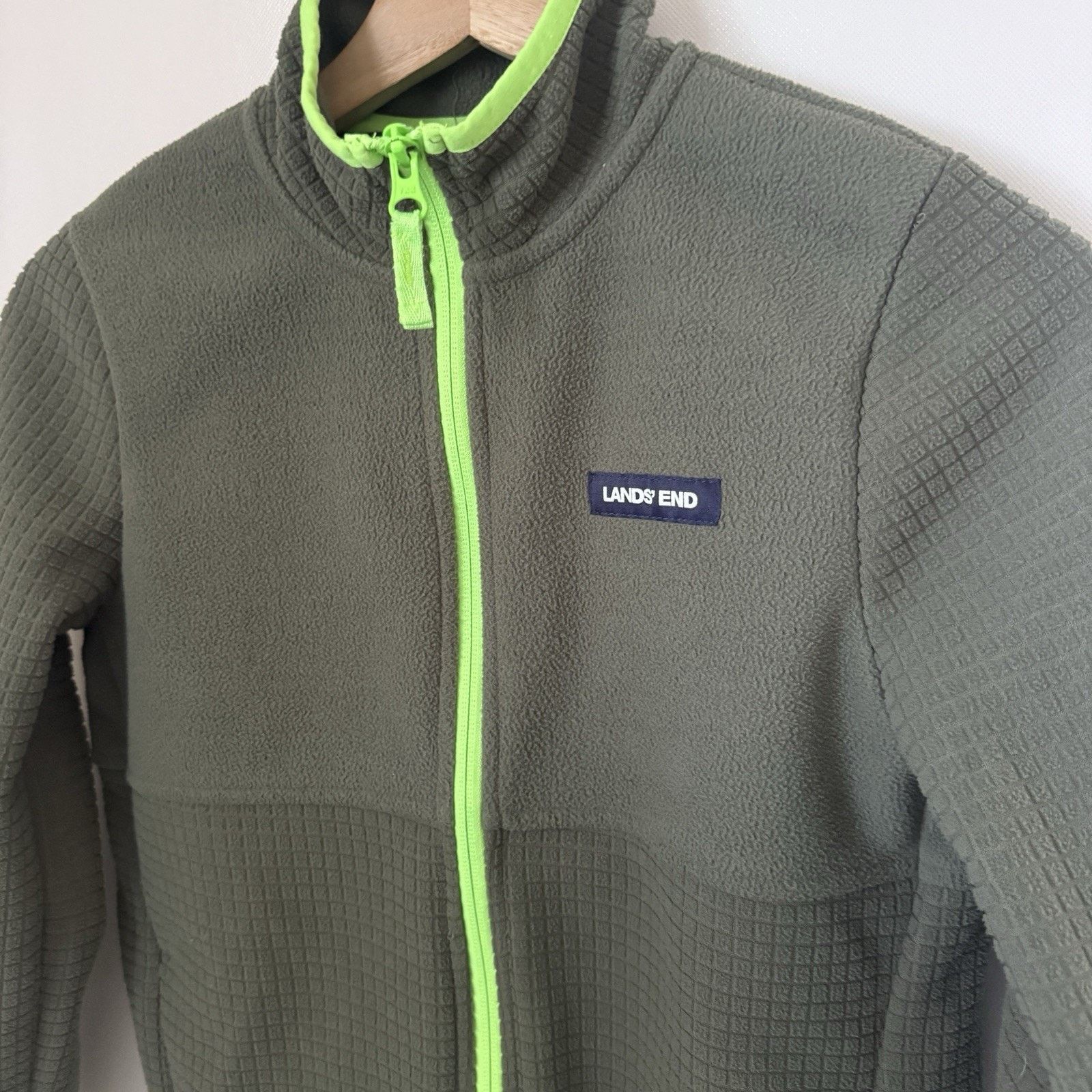 Lands' End Lands End Breathable Grid Fleece Zip Up School Warm Jacket Size US L / EU 52-54 / 3 - 5 Thumbnail