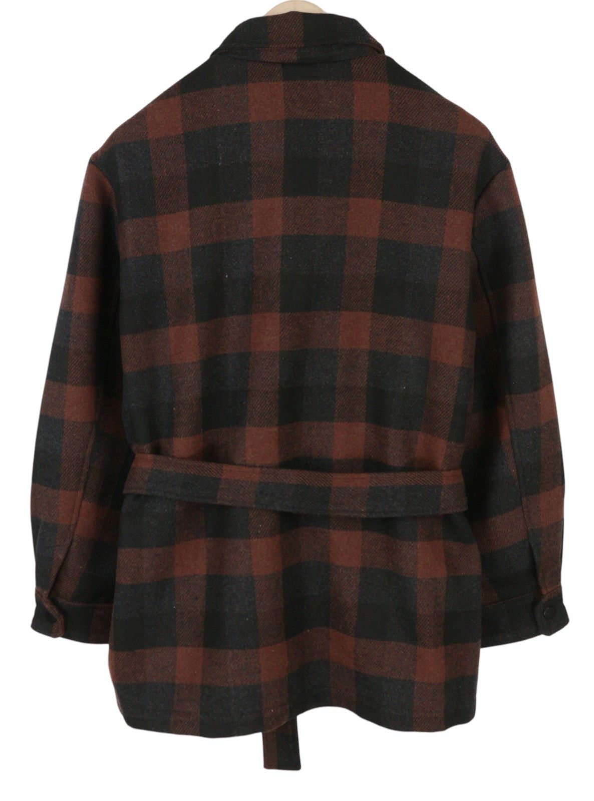 Jack & Jones BLANCA OVERSHIRT S Black Plaid Wool Blend Belt 88042 Size S / US 4 / IT 40 - 5 Thumbnail