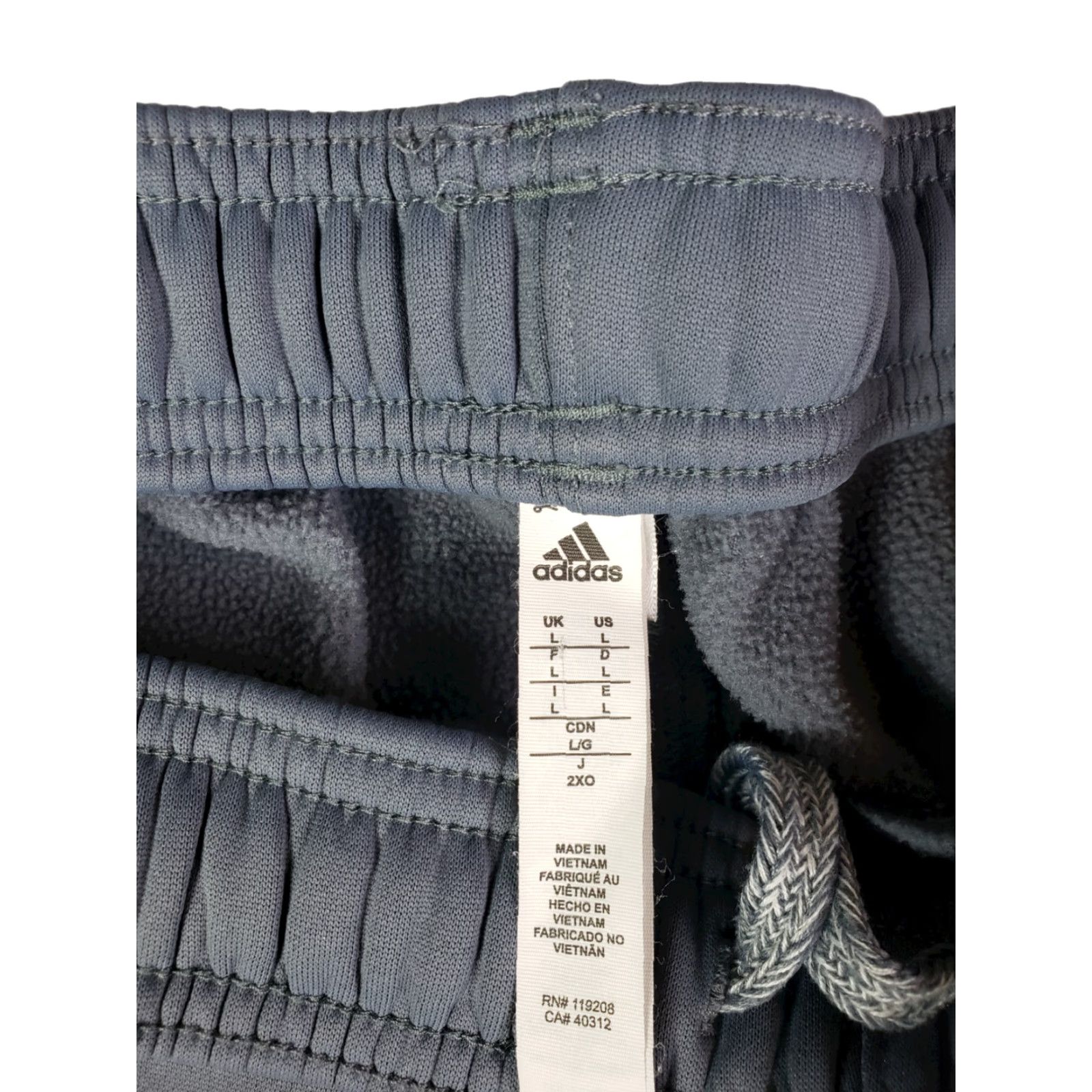 Adidas Adidas Grey Jogger Zippered Pants L 31x28 Men MEDIUM Regular Fit Drawstring 100% Polyester Sports Activewear Size US 31 - 2 Thumbnail